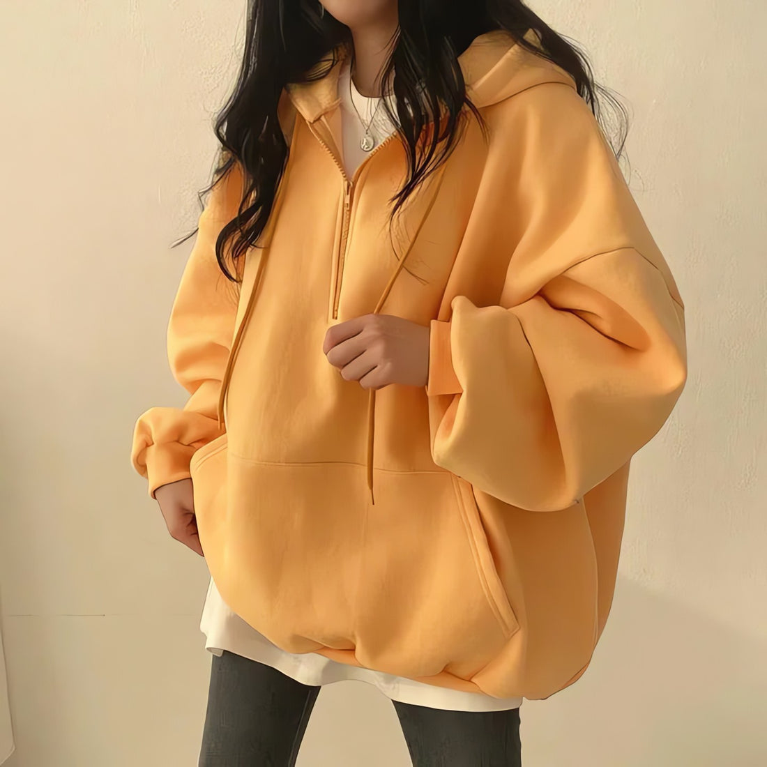 Indie Oversized Zip Up Hoodie - KAYSMAR