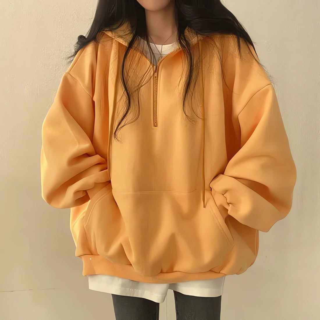 Indie Oversized Zip Up Hoodie - KAYSMAR