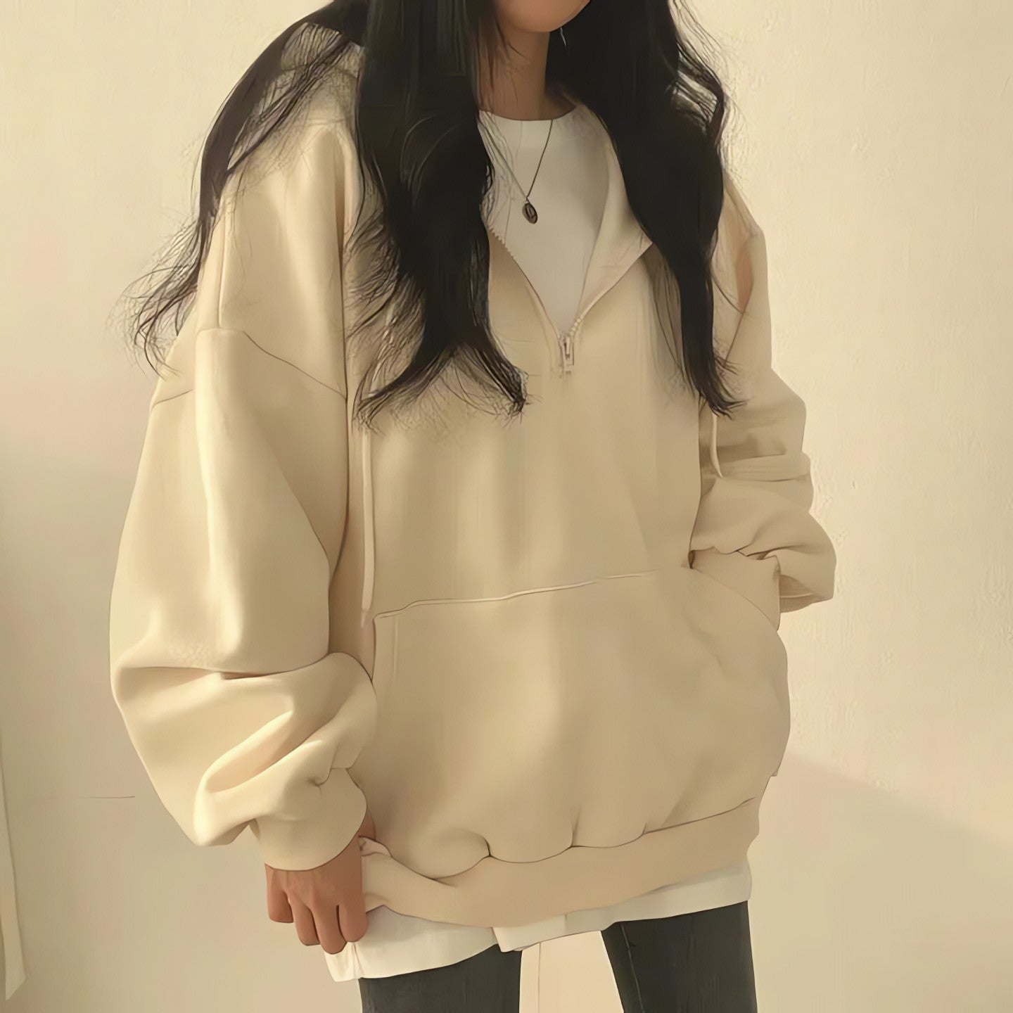 Indie Oversized Zip Up Hoodie - KAYSMAR