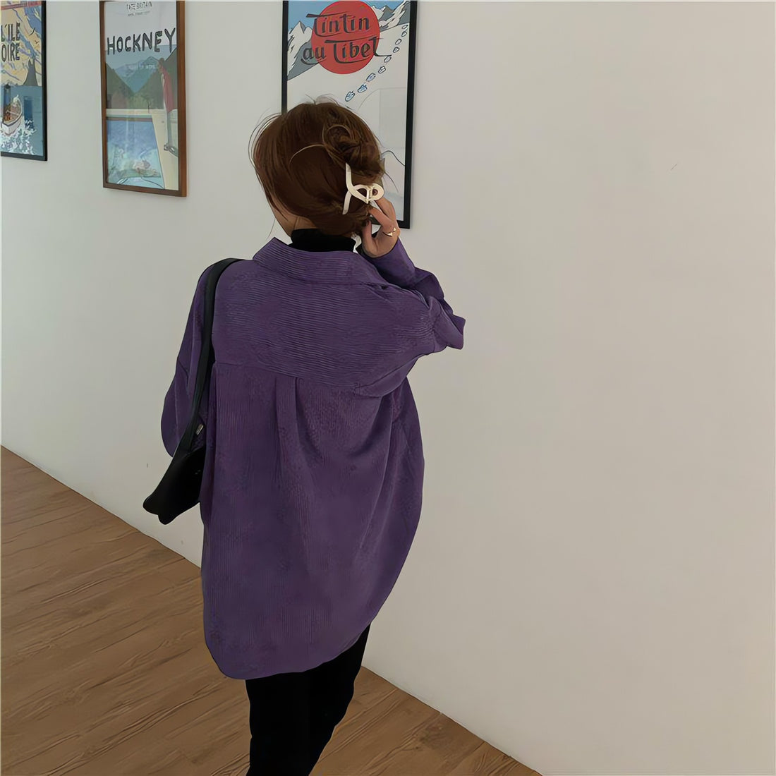 Indie Purple Corduroy Casual Shirt - KAYSMAR