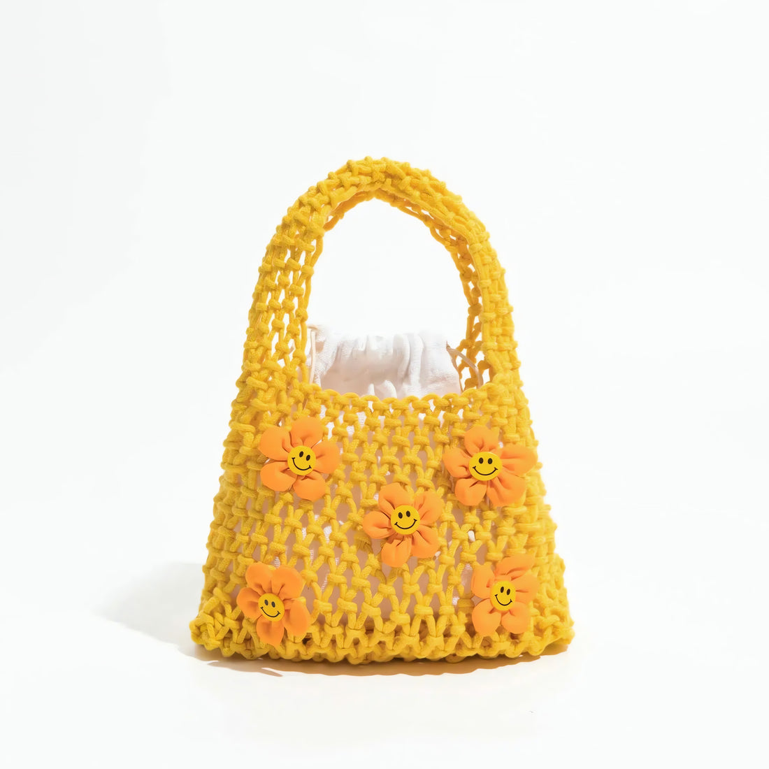 Indie Smiley Flowers Crochet Bag - KAYSMAR