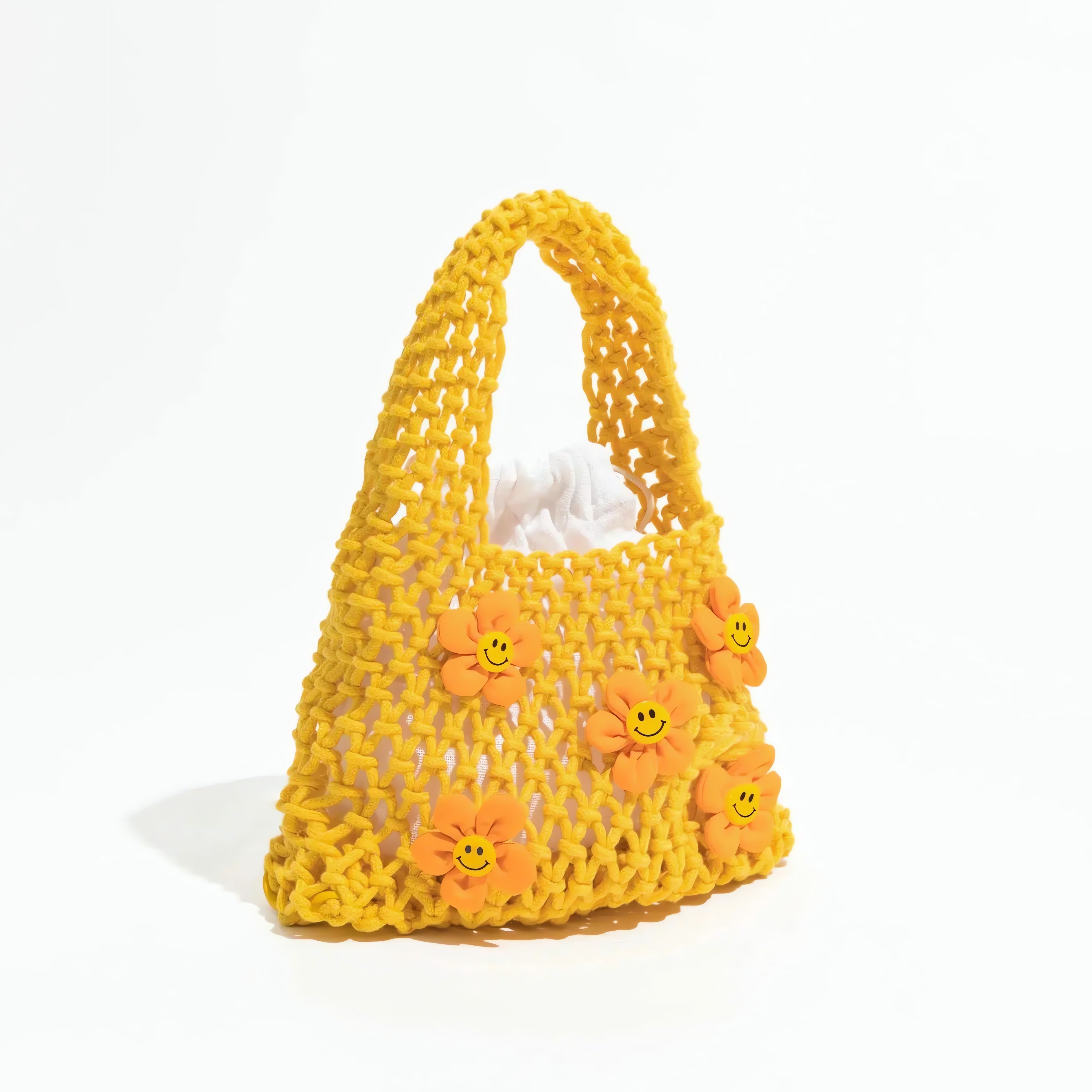 Indie Smiley Flowers Crochet Bag - KAYSMAR