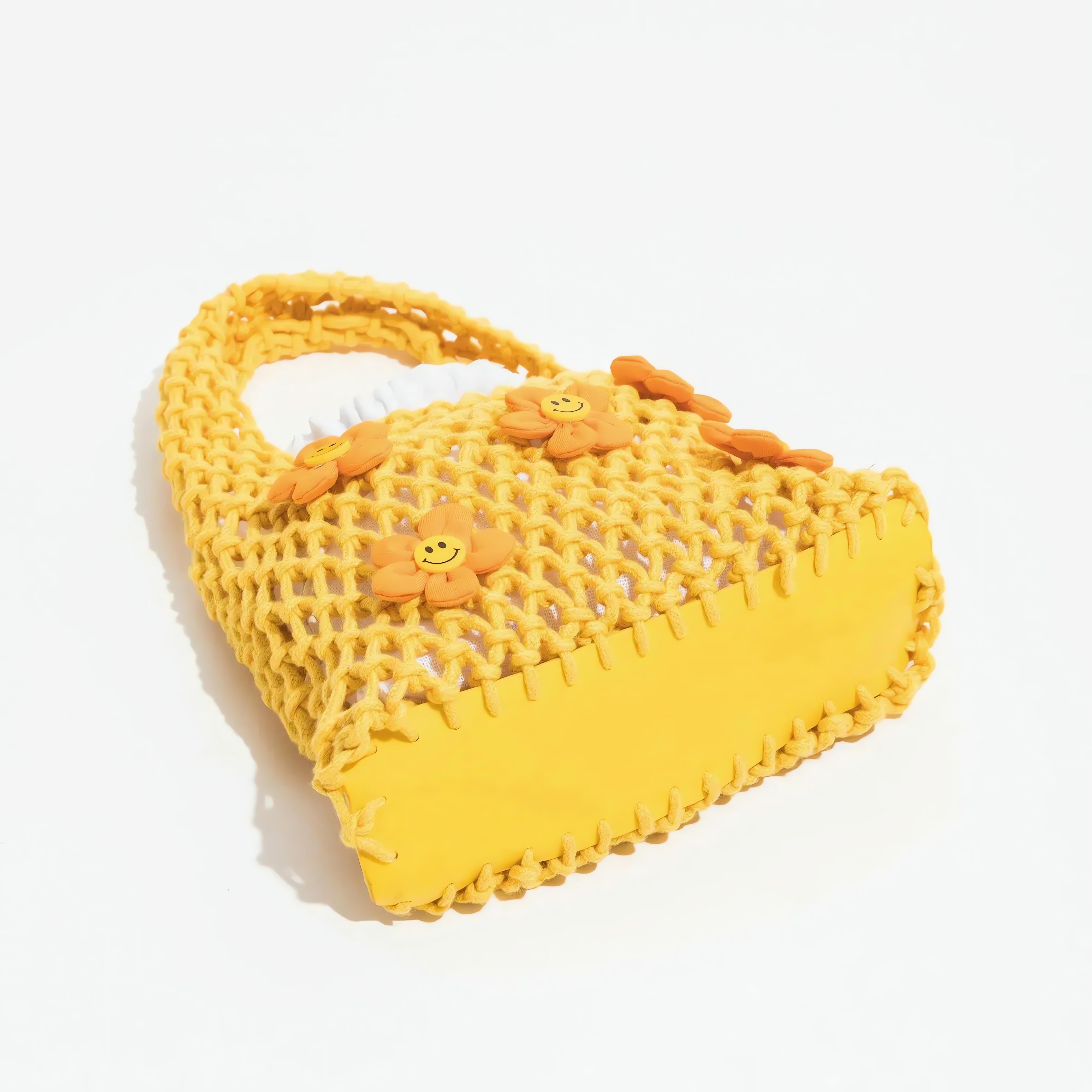 Indie Smiley Flowers Crochet Bag - KAYSMAR