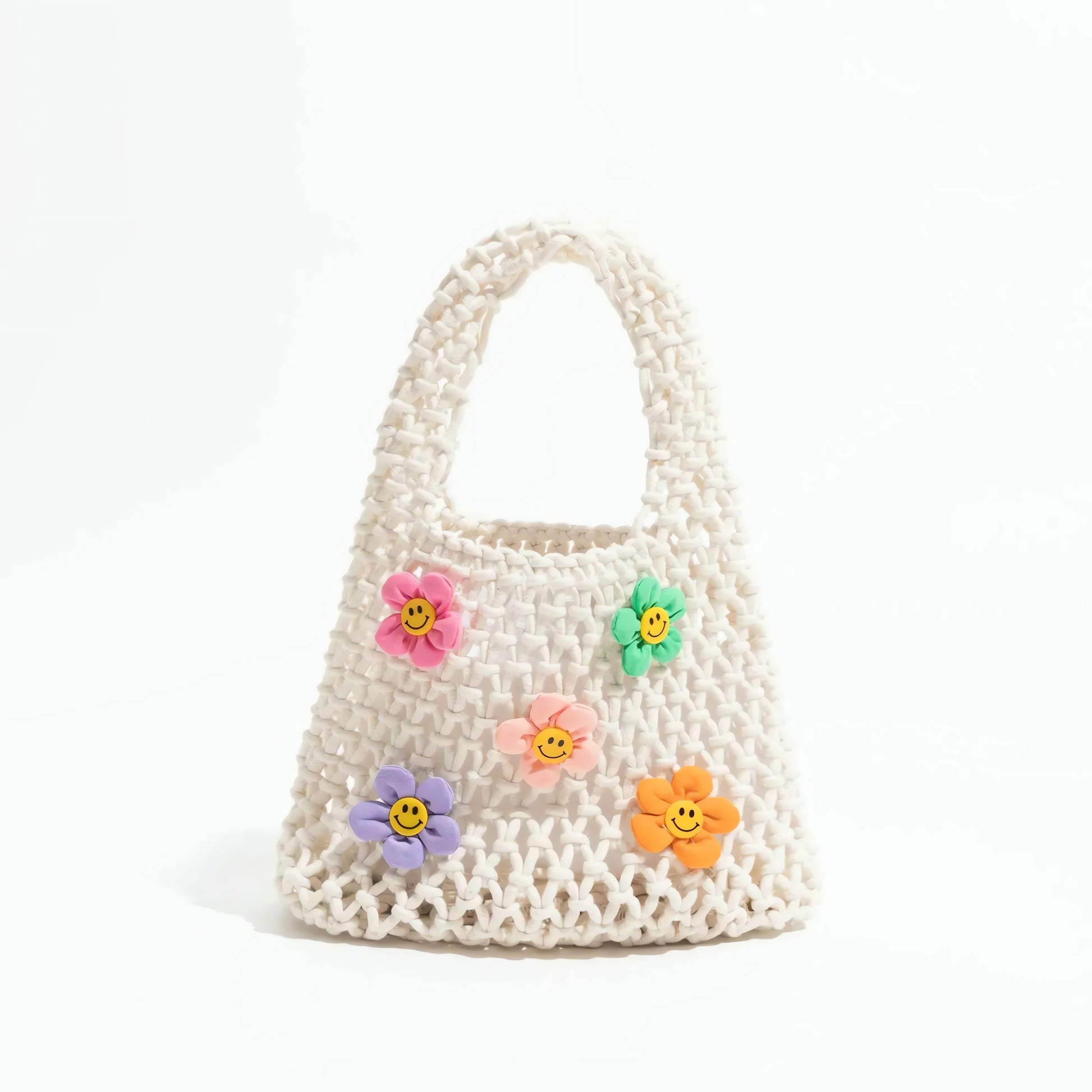 Indie Smiley Flowers Crochet Bag - KAYSMAR