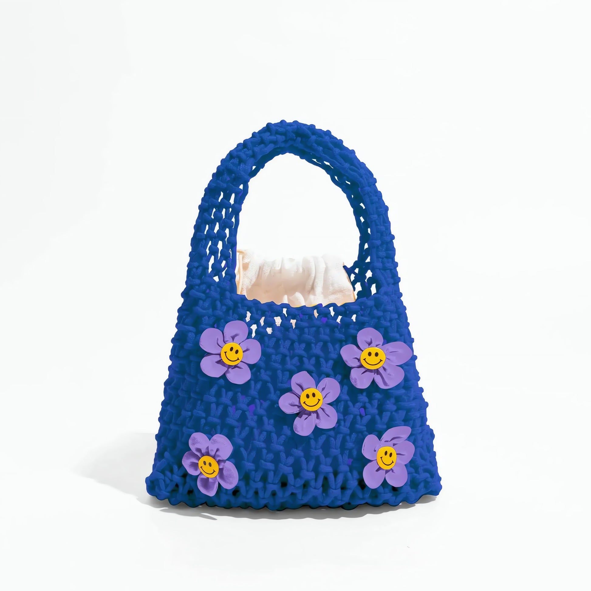 Indie Smiley Flowers Crochet Bag - KAYSMAR