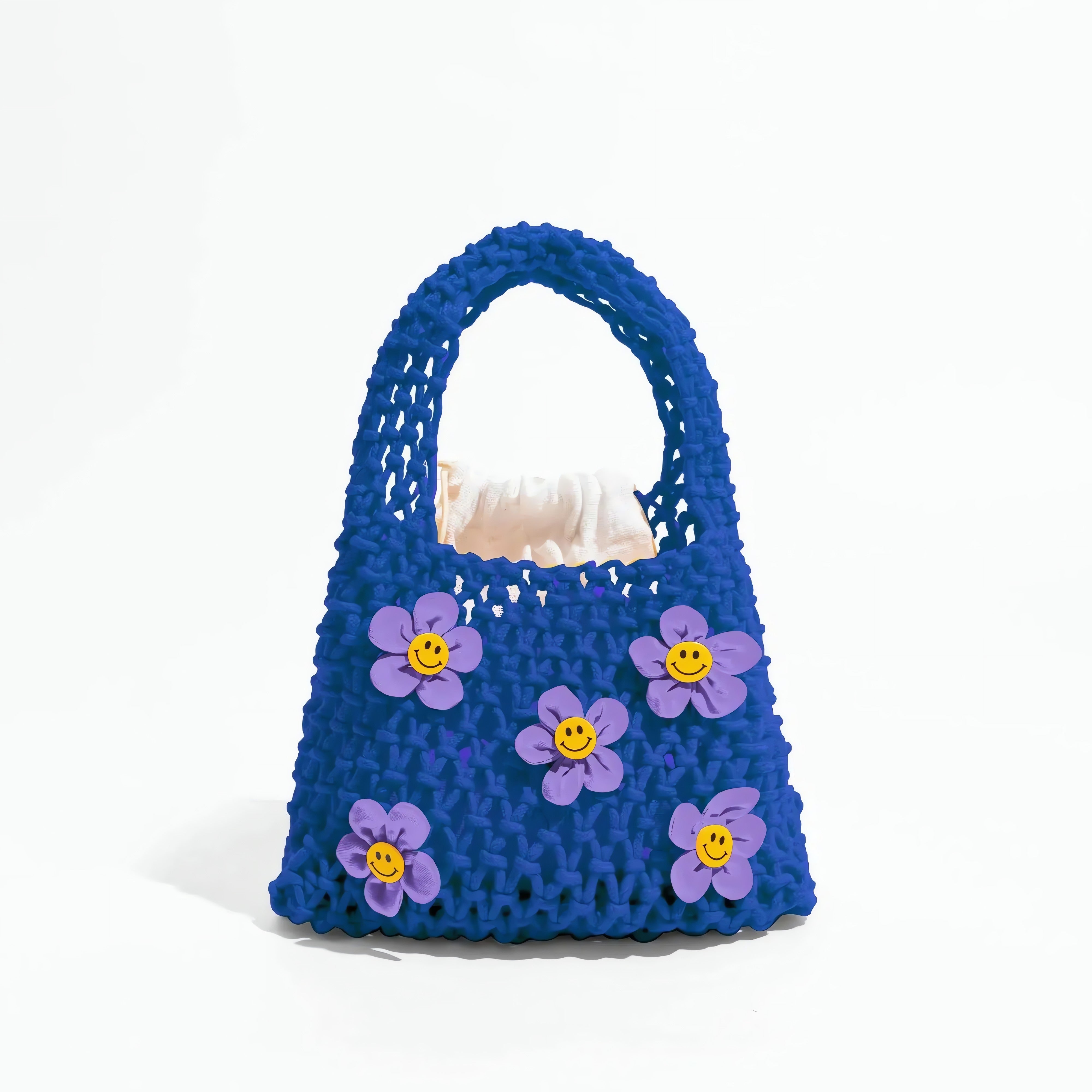 Indie Smiley Flowers Crochet Bag - KAYSMAR