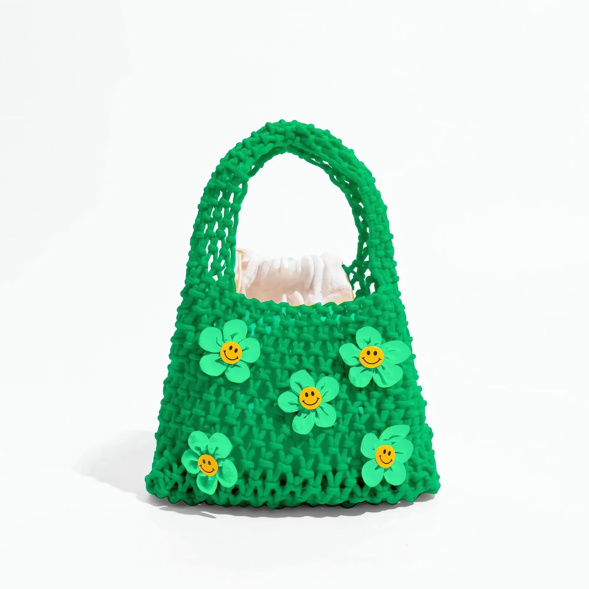Indie Smiley Flowers Crochet Bag - KAYSMAR