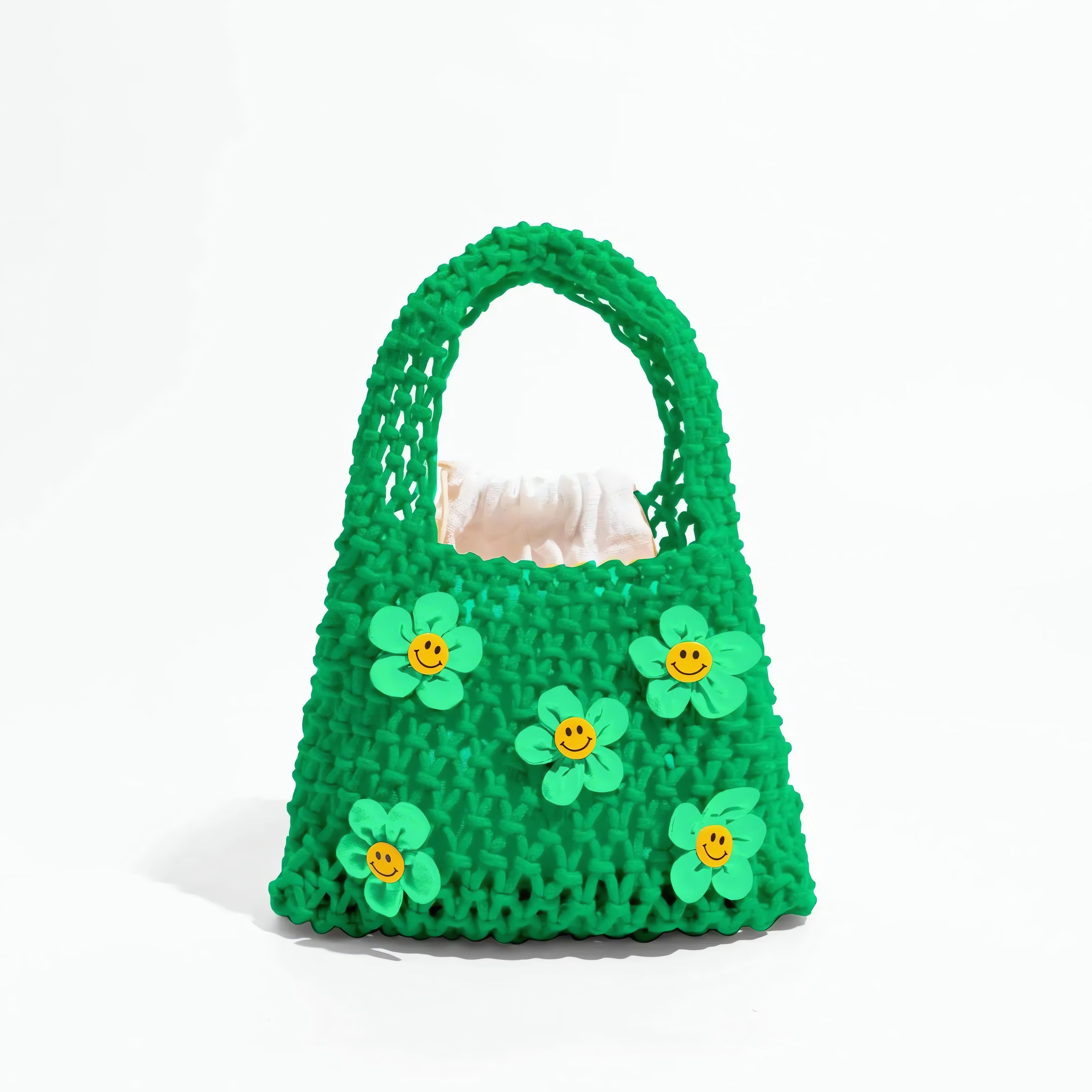 Indie Smiley Flowers Crochet Bag - KAYSMAR