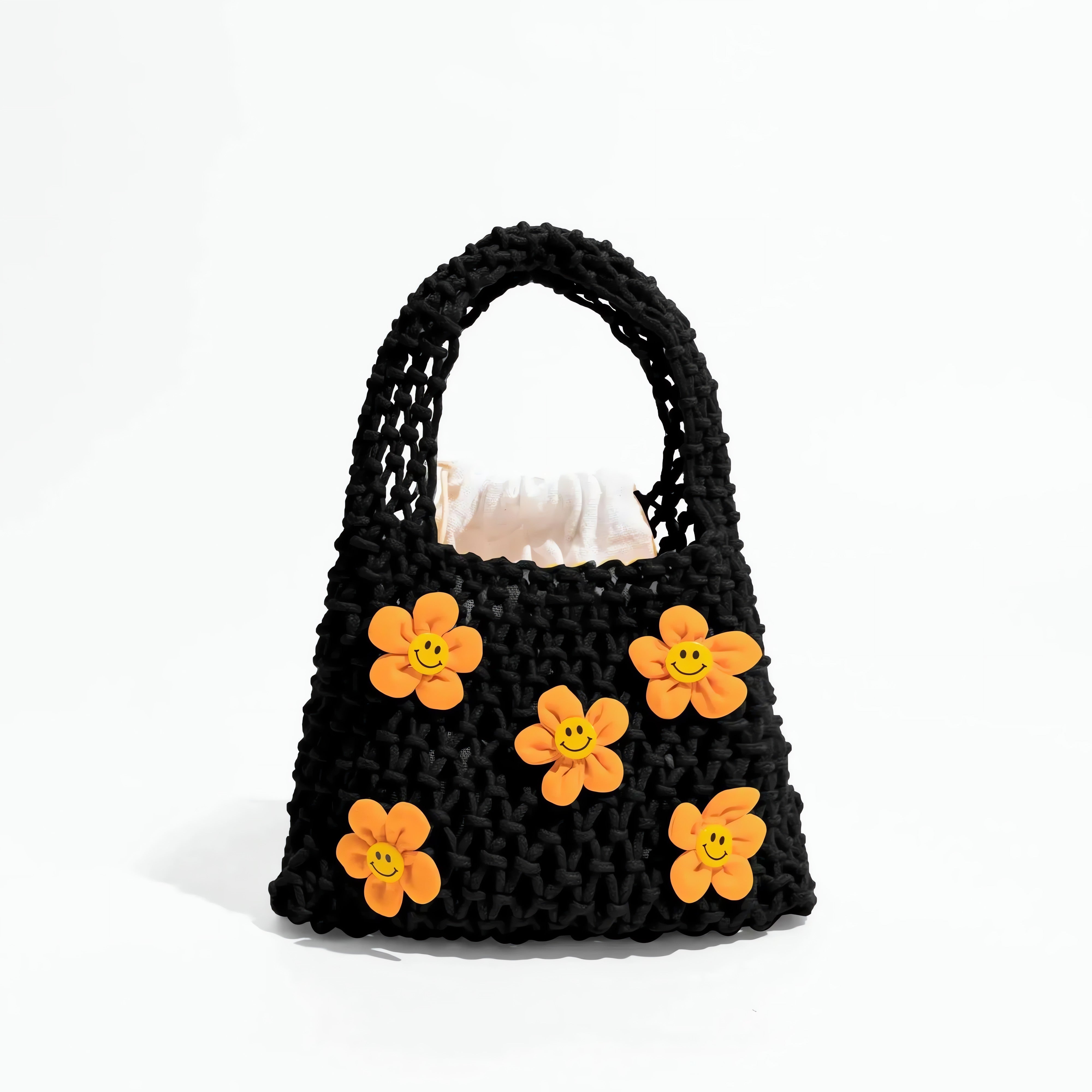 Indie Smiley Flowers Crochet Bag - KAYSMAR