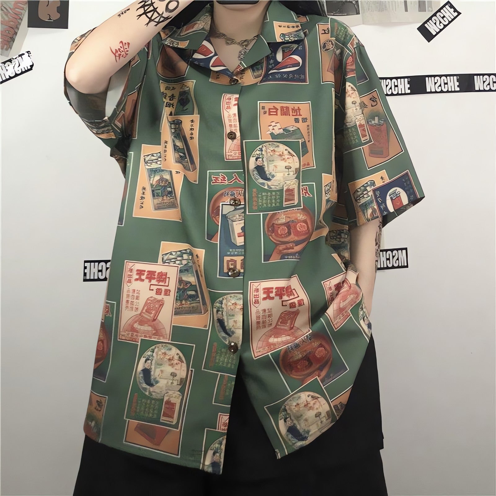 Japanese Figure Print Shirt - KAYSMAR