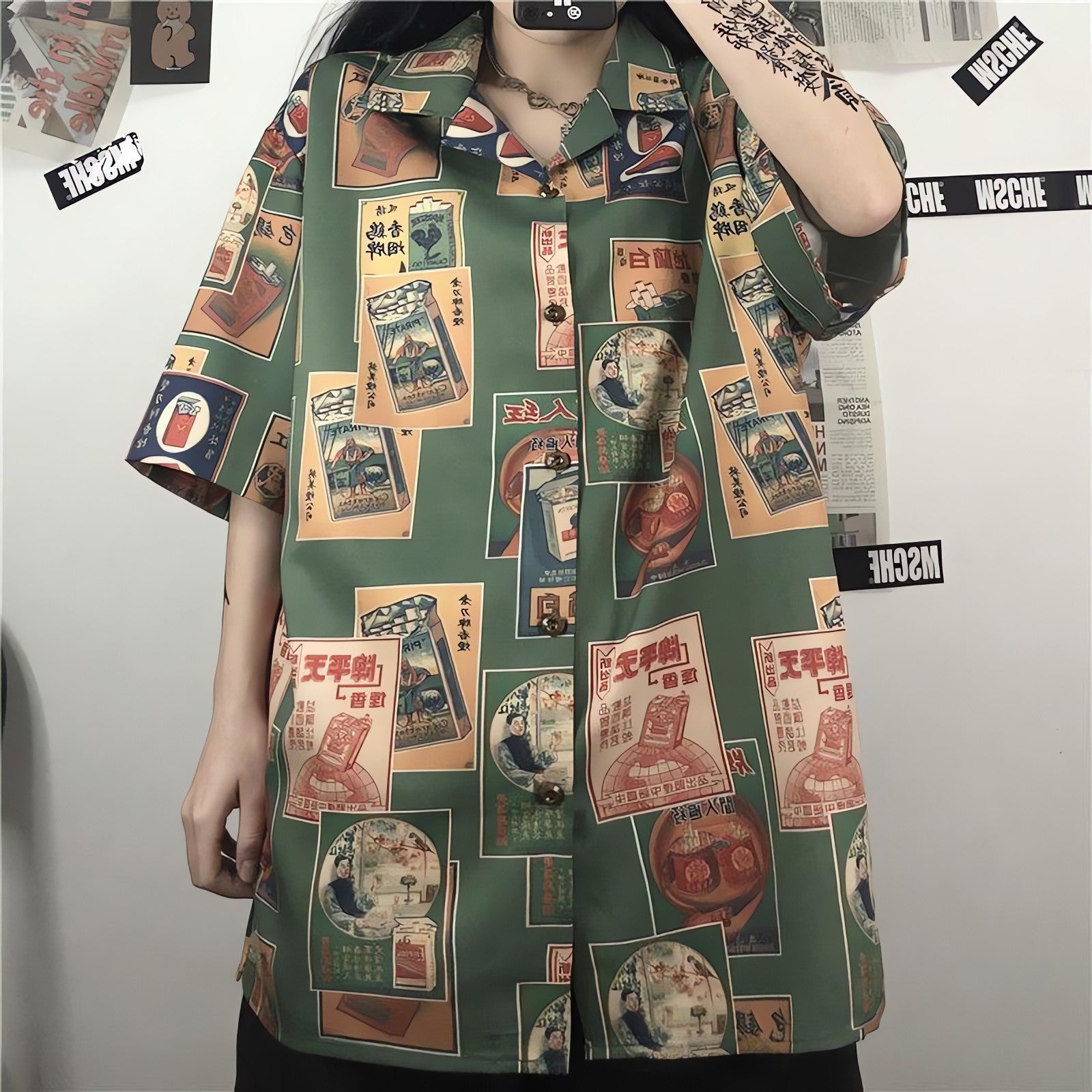 Japanese Figure Print Shirt - KAYSMAR
