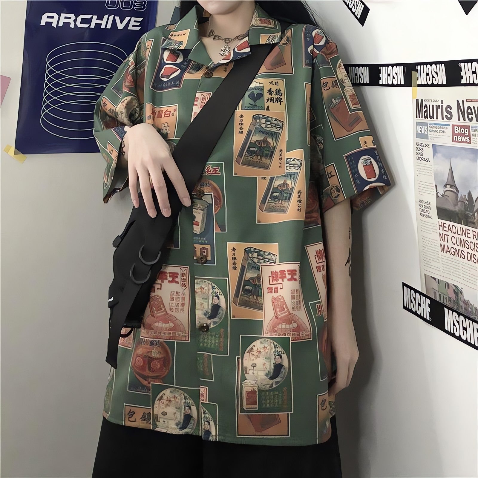 Japanese Figure Print Shirt - KAYSMAR