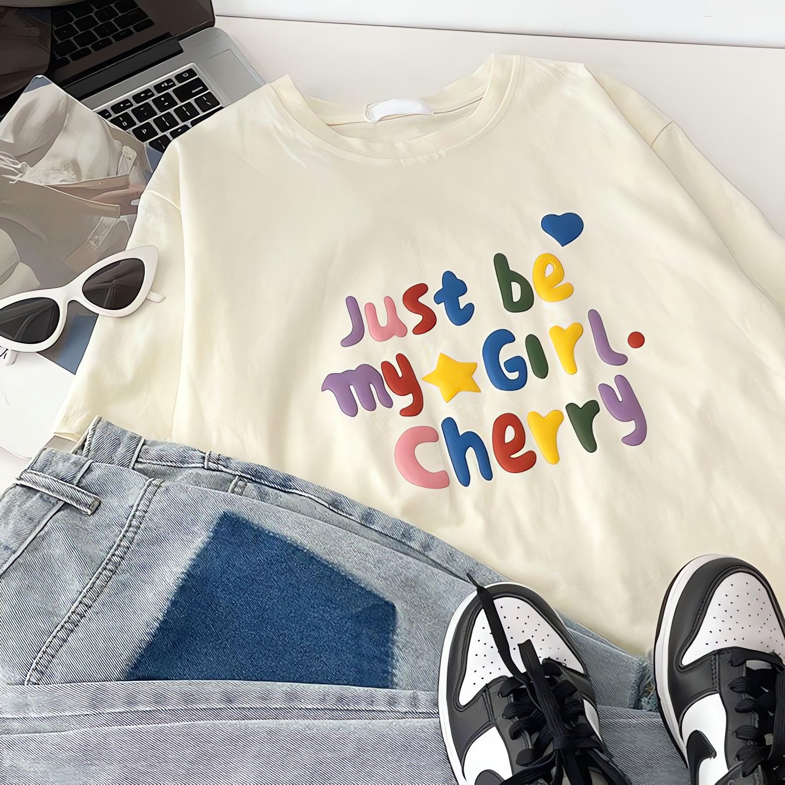 Just Be My Girl Cherry Tee - KAYSMAR