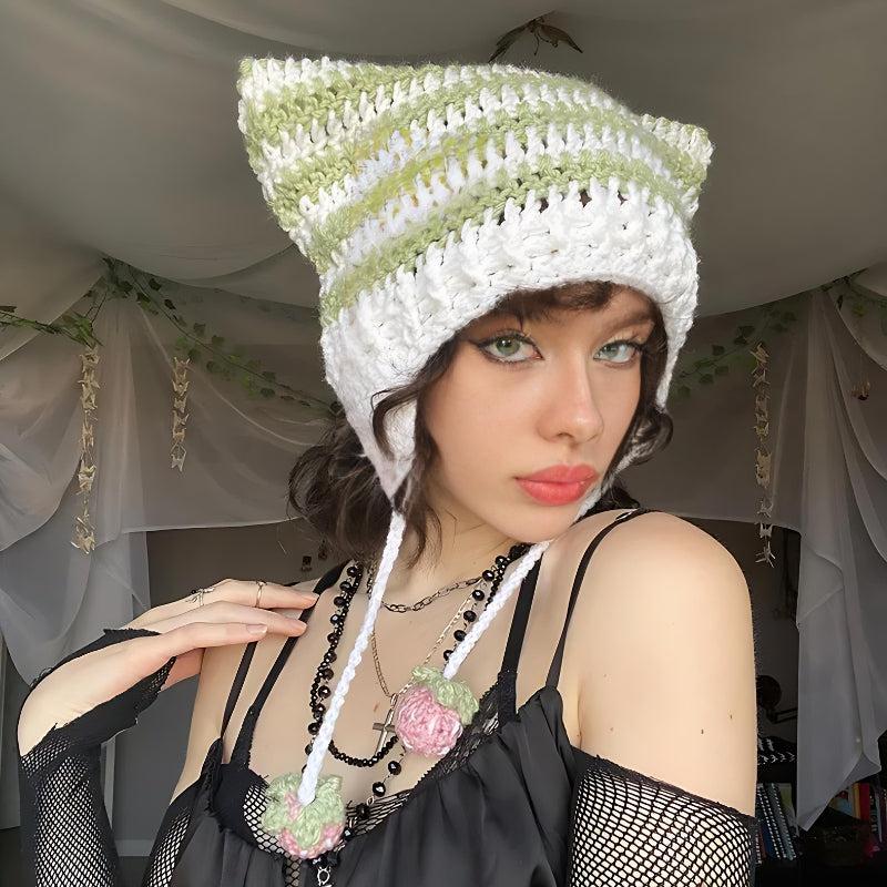 Kawaii Cat Ear Knitted Beanie - KAYSMAR