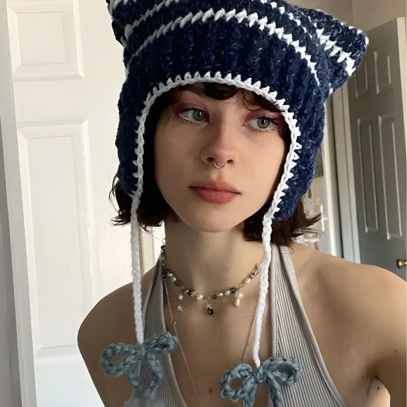Kawaii Cat Ear Knitted Beanie - KAYSMAR