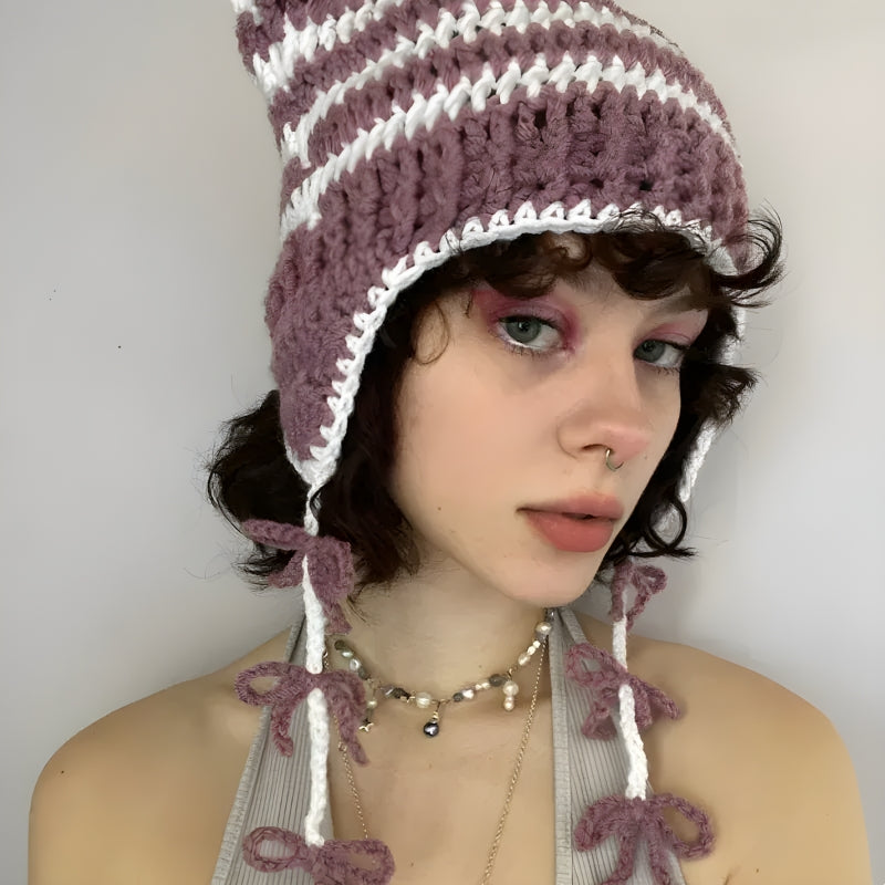 Kawaii Cat Ear Knitted Beanie - KAYSMAR