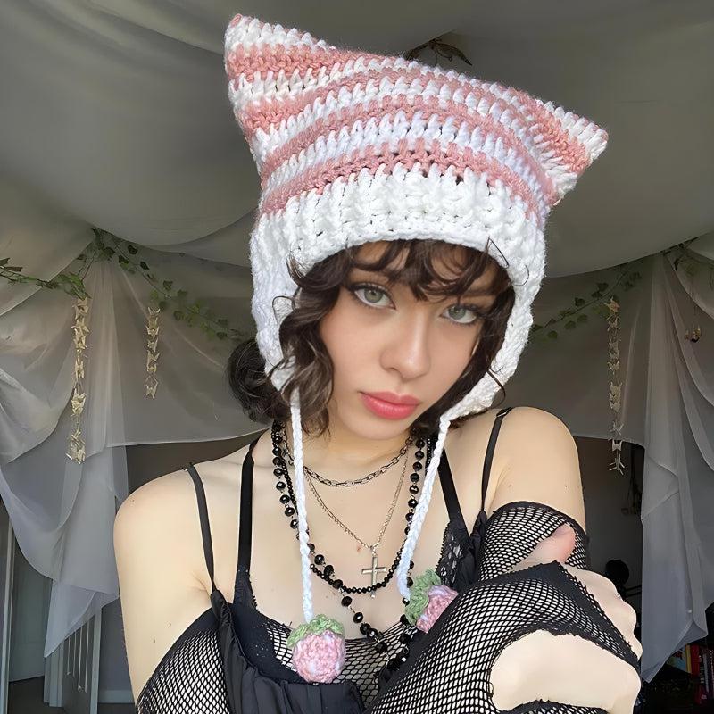 Kawaii Cat Ear Knitted Beanie - KAYSMAR