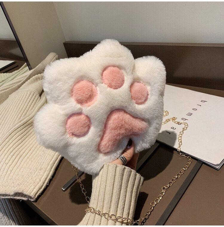 Kawaii Plush Paw Crossbody Bag - KAYSMAR