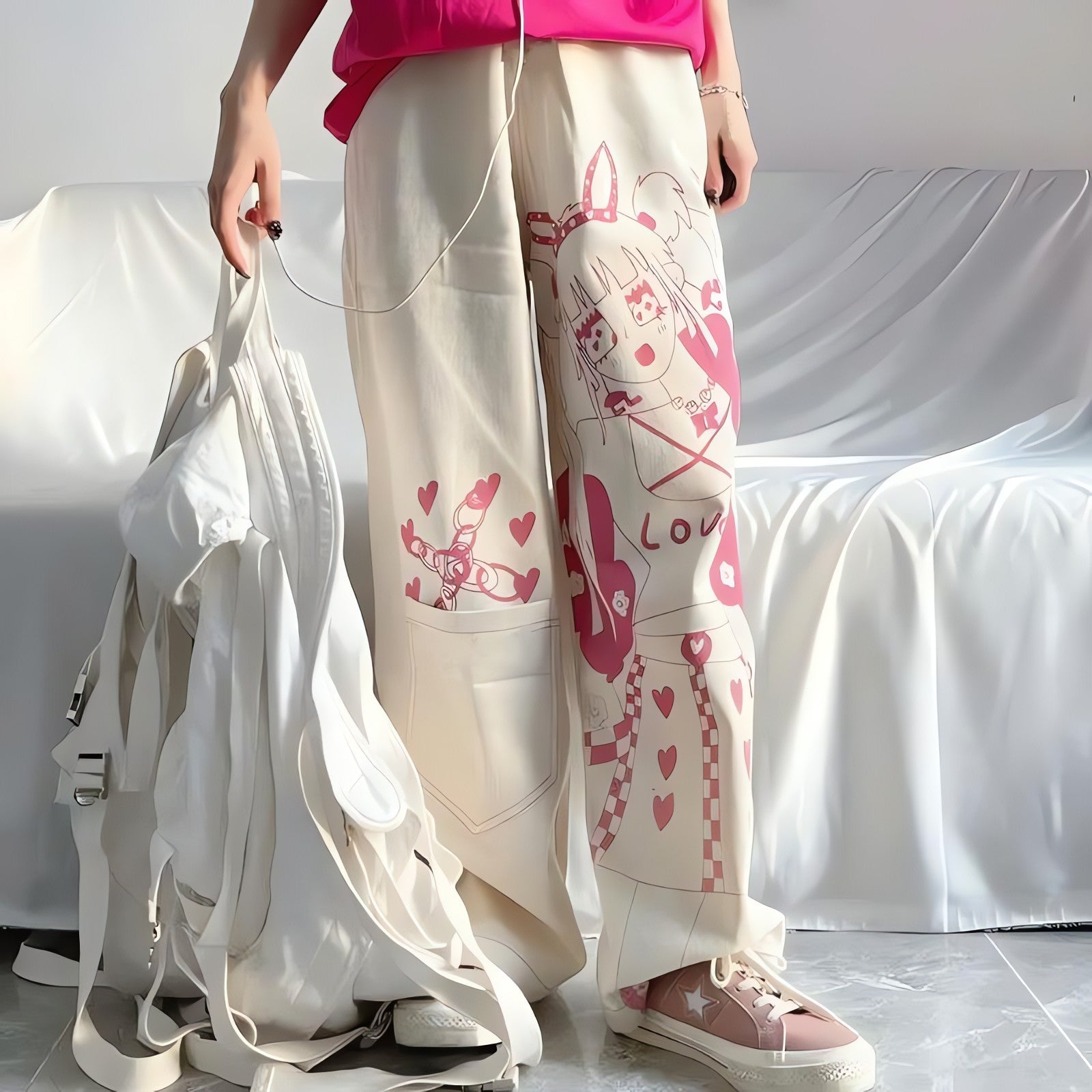 Kawaii Anime Girl Printed Pants - KAYSMAR