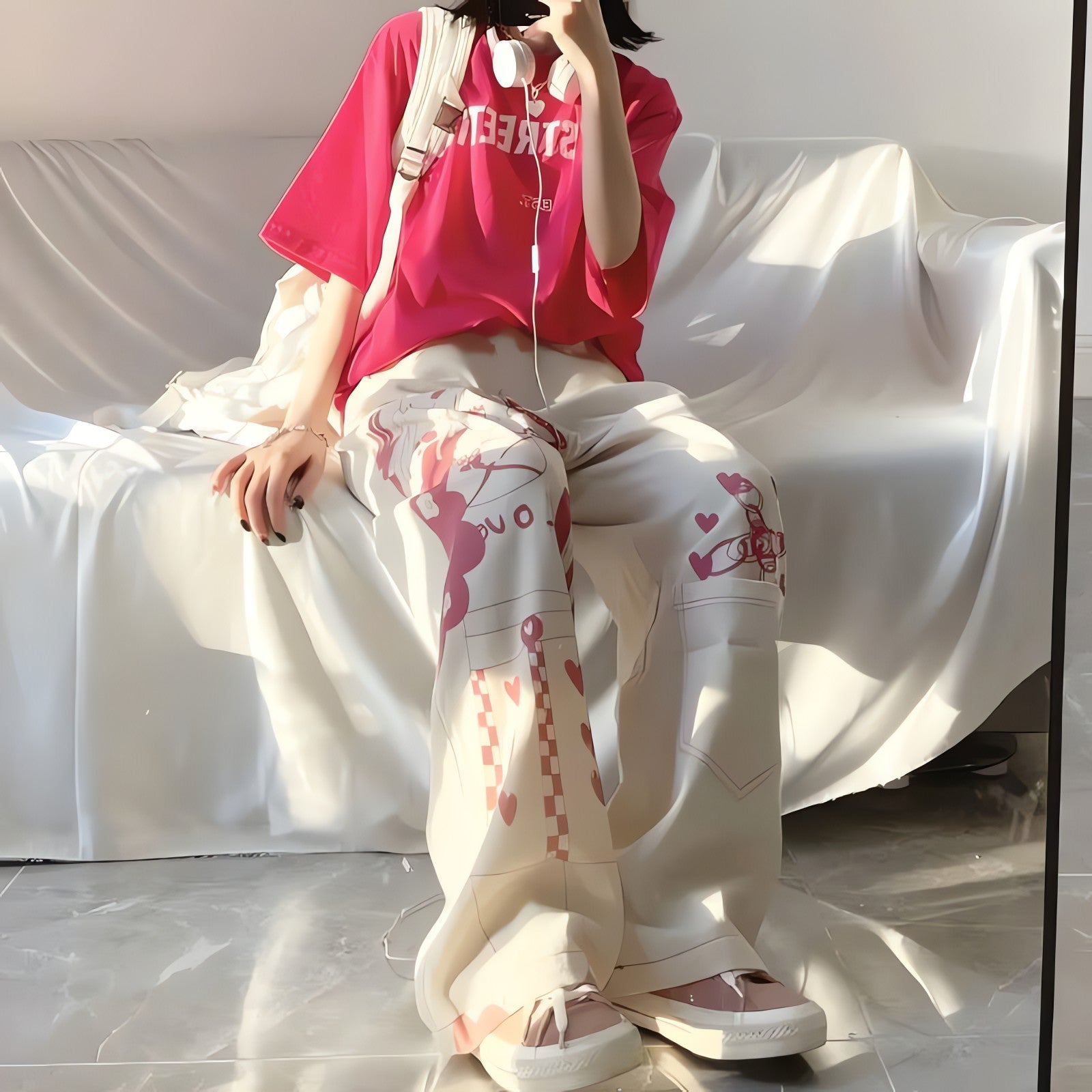 Kawaii Anime Girl Printed Pants - KAYSMAR