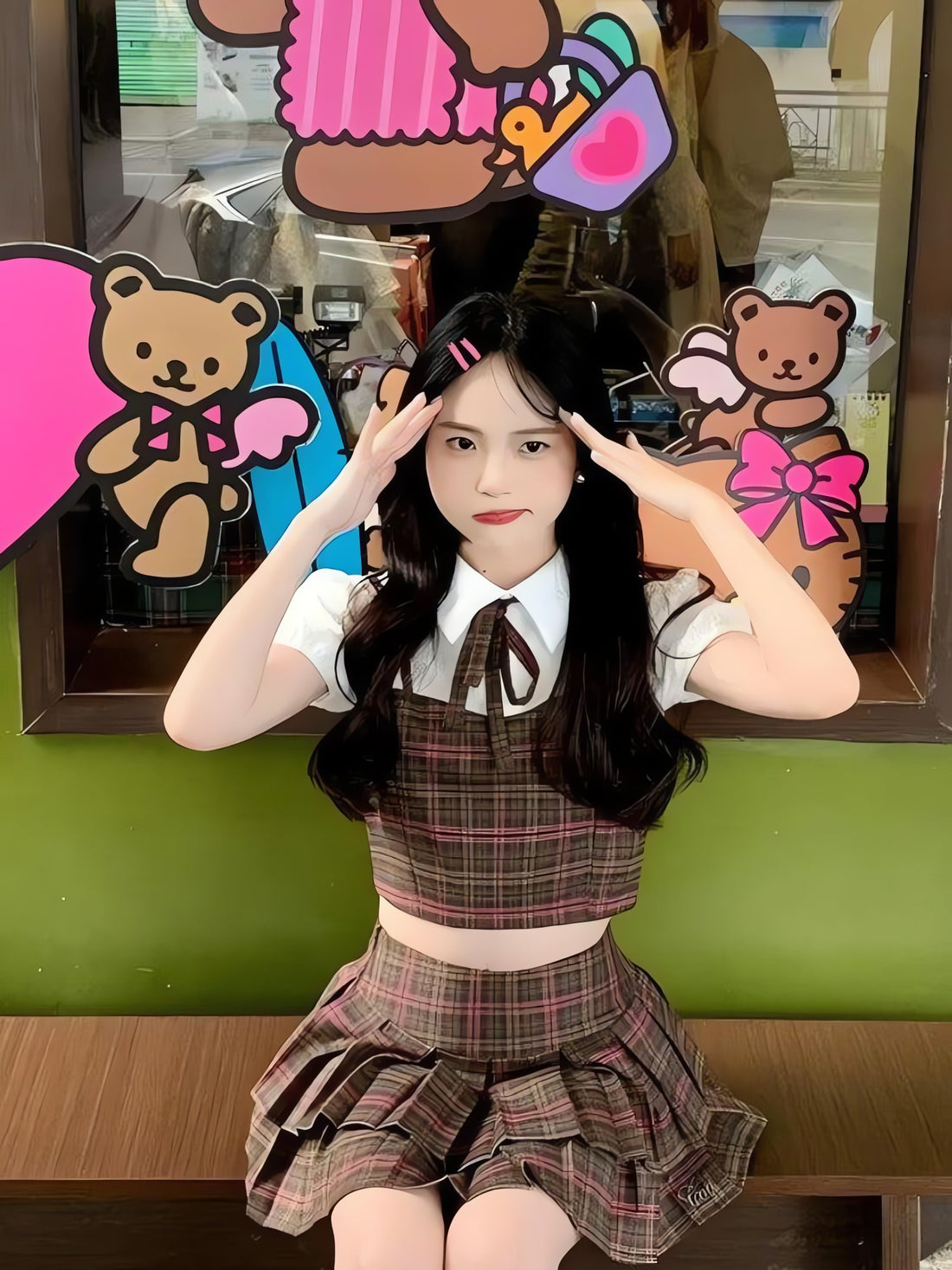 Kawaii Plaid Two Piece Set - KAYSMAR