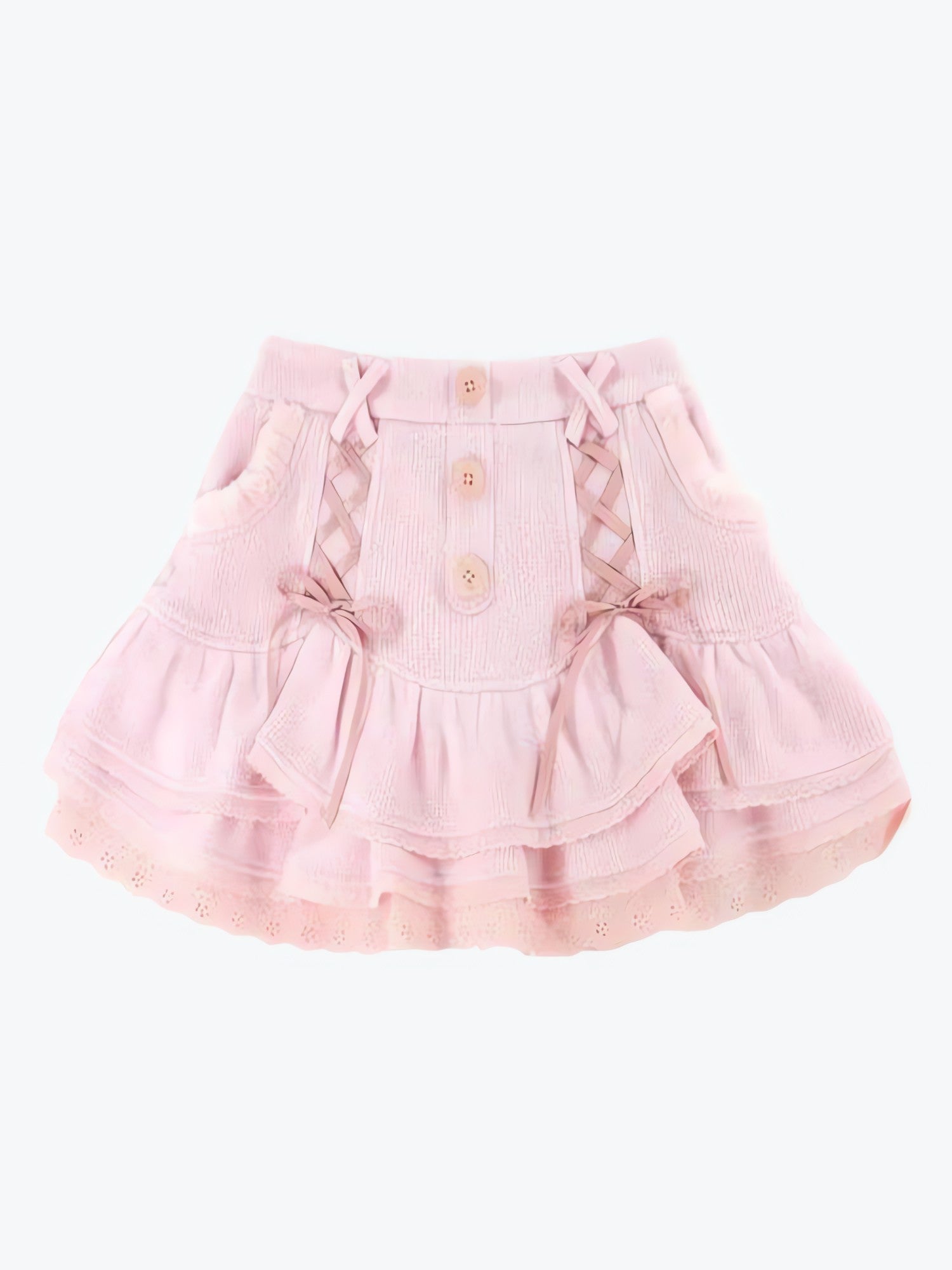 Kawaii Ruffled Layered Lace Mini Skirt - KAYSMAR
