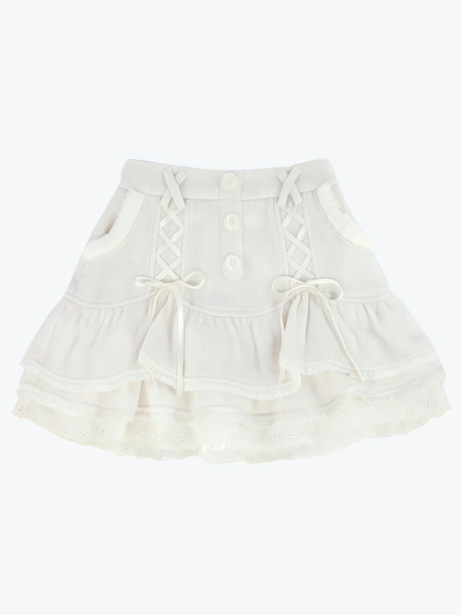Kawaii Ruffled Layered Lace Mini Skirt - KAYSMAR