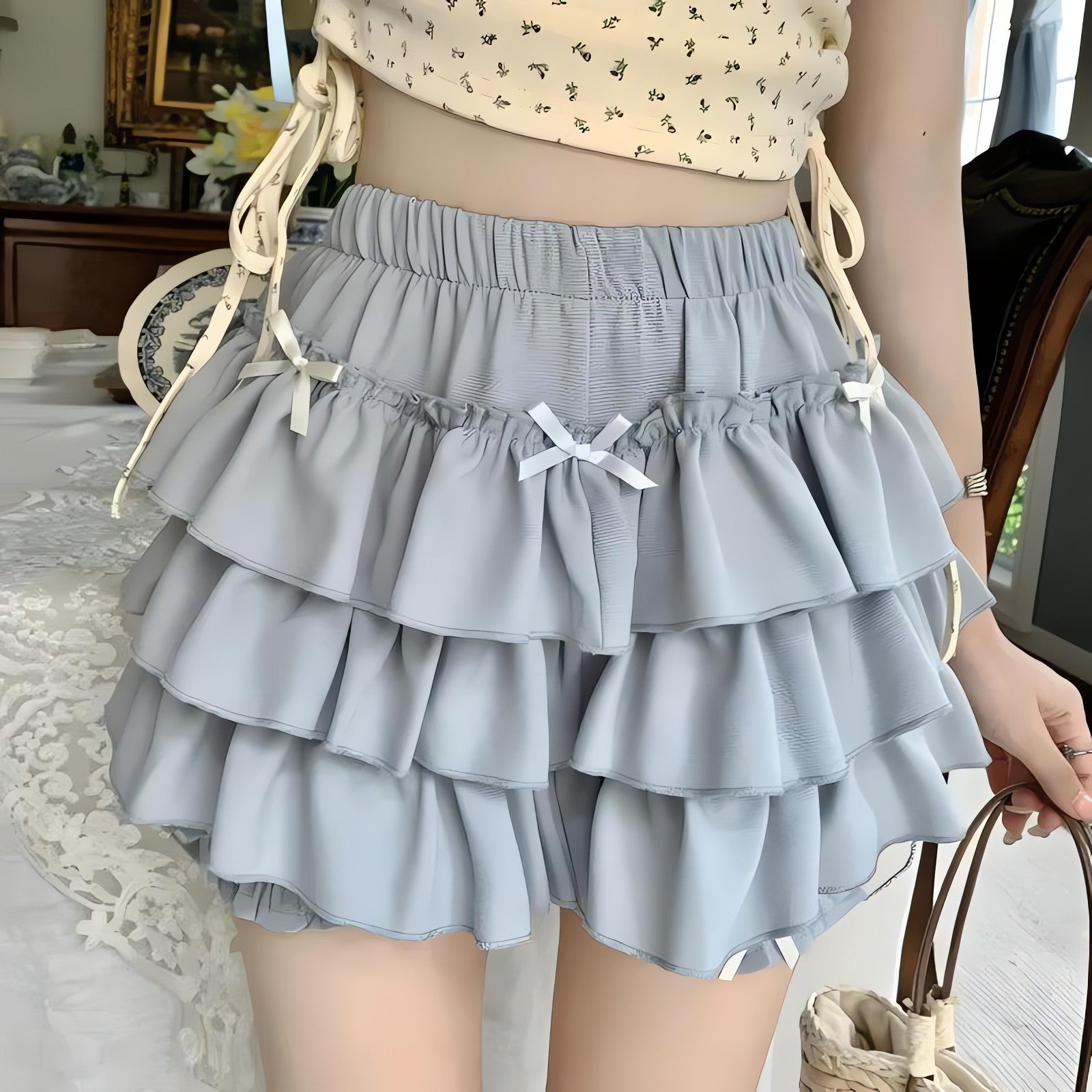 Kawaii Top & Ruffled Mini Skirt Two Piece Set - KAYSMAR