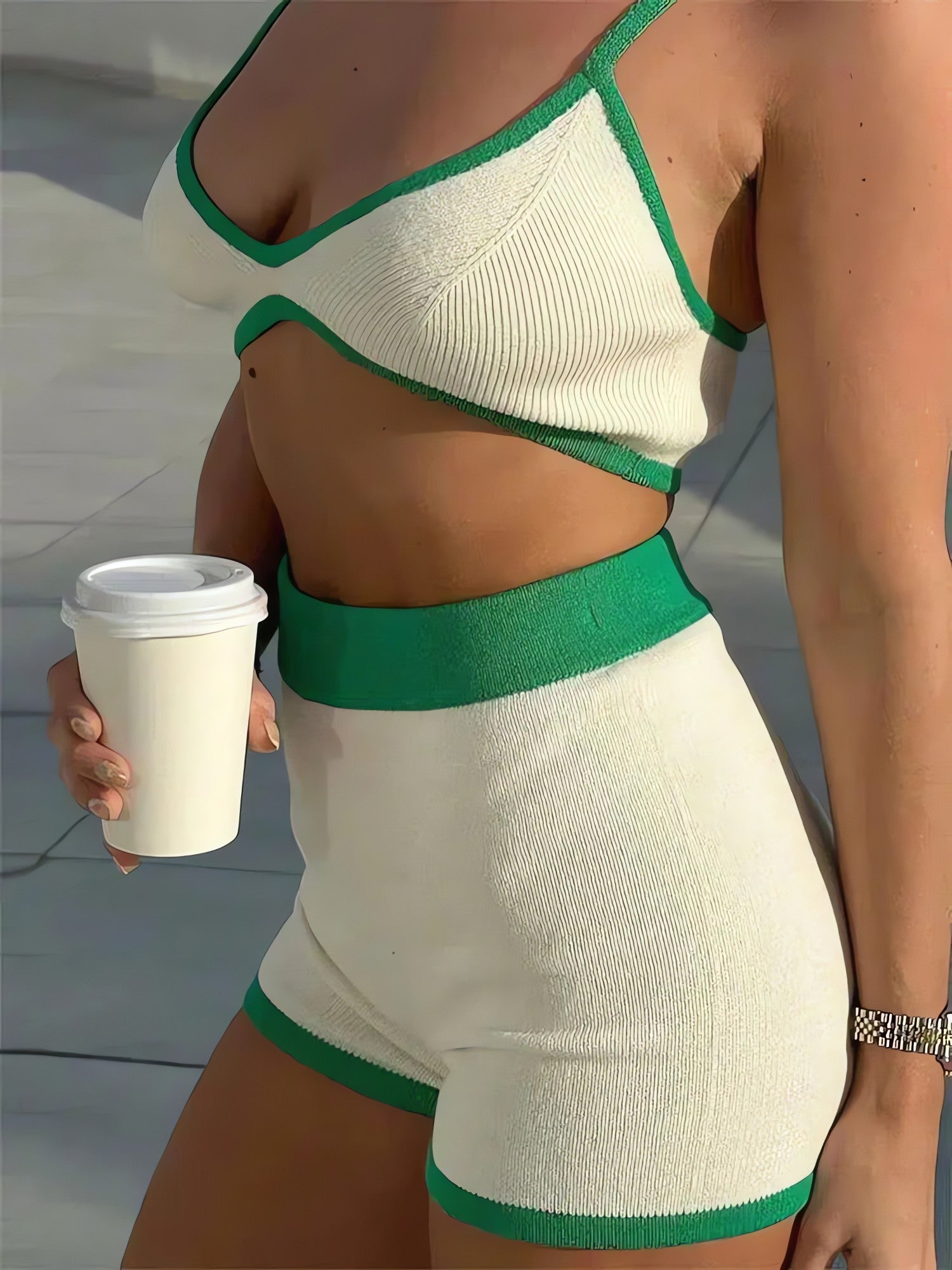 Knitted Crop Top & Shorts Two Piece Set - KAYSMAR