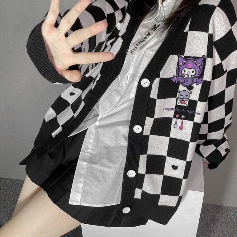 Kuromi Buttoned Black Cardigan - KAYSMAR