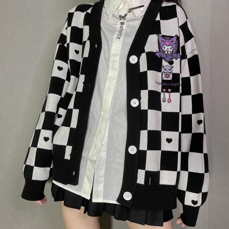 Kuromi Buttoned Black Cardigan - KAYSMAR
