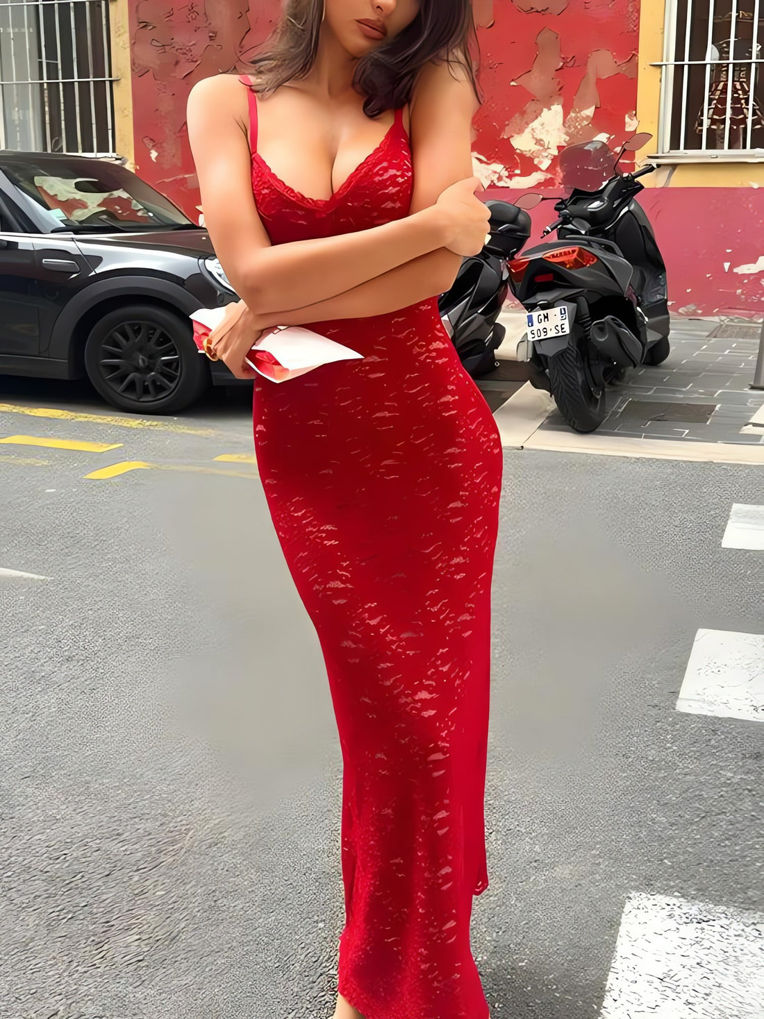Lace Bodycon Maxi Dress - KAYSMAR