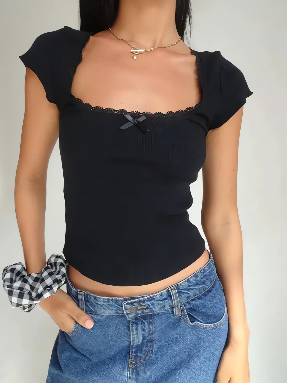 Lace Trim Baby Tee - KAYSMAR