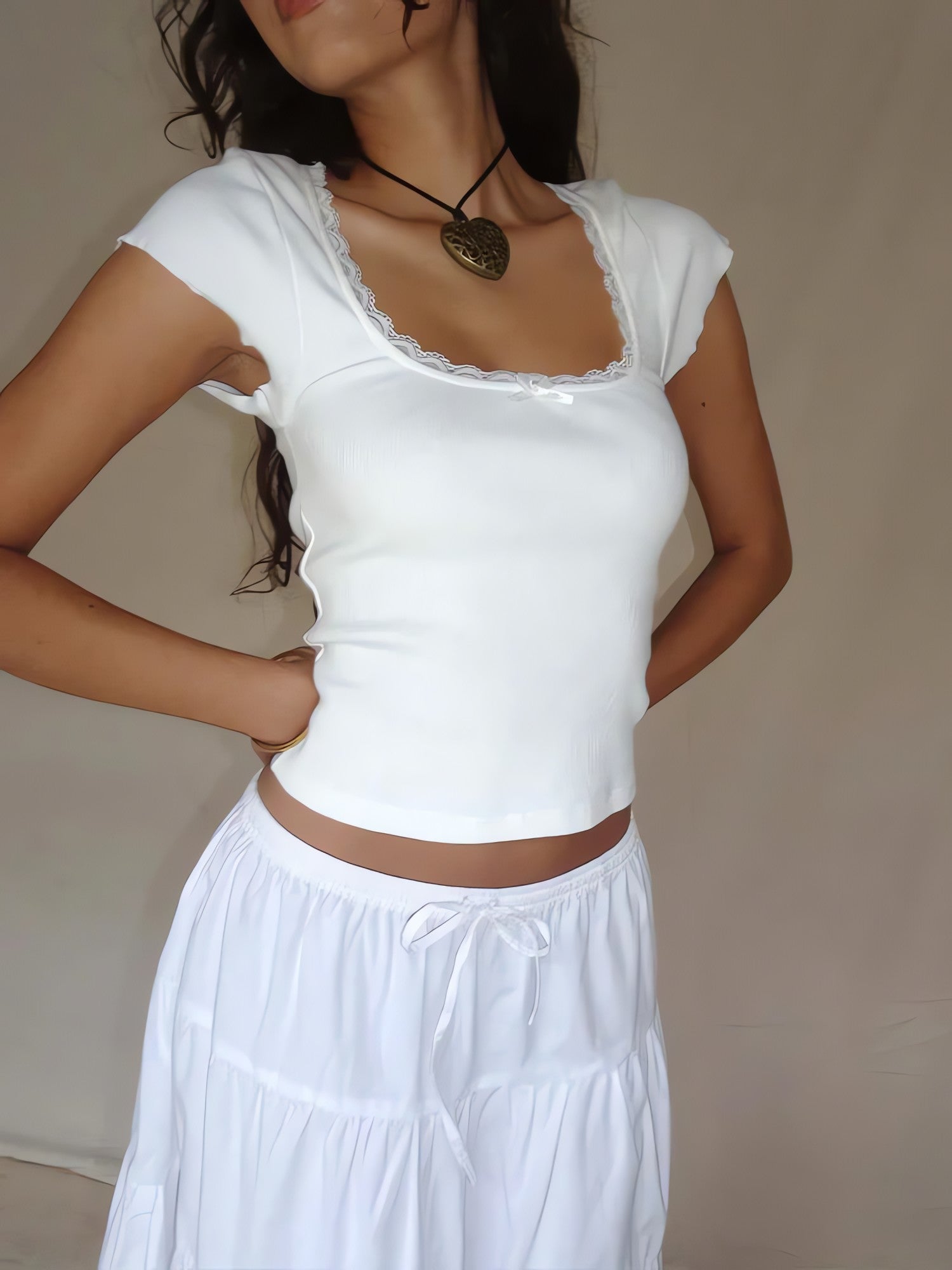 Lace Trim Baby Tee - KAYSMAR