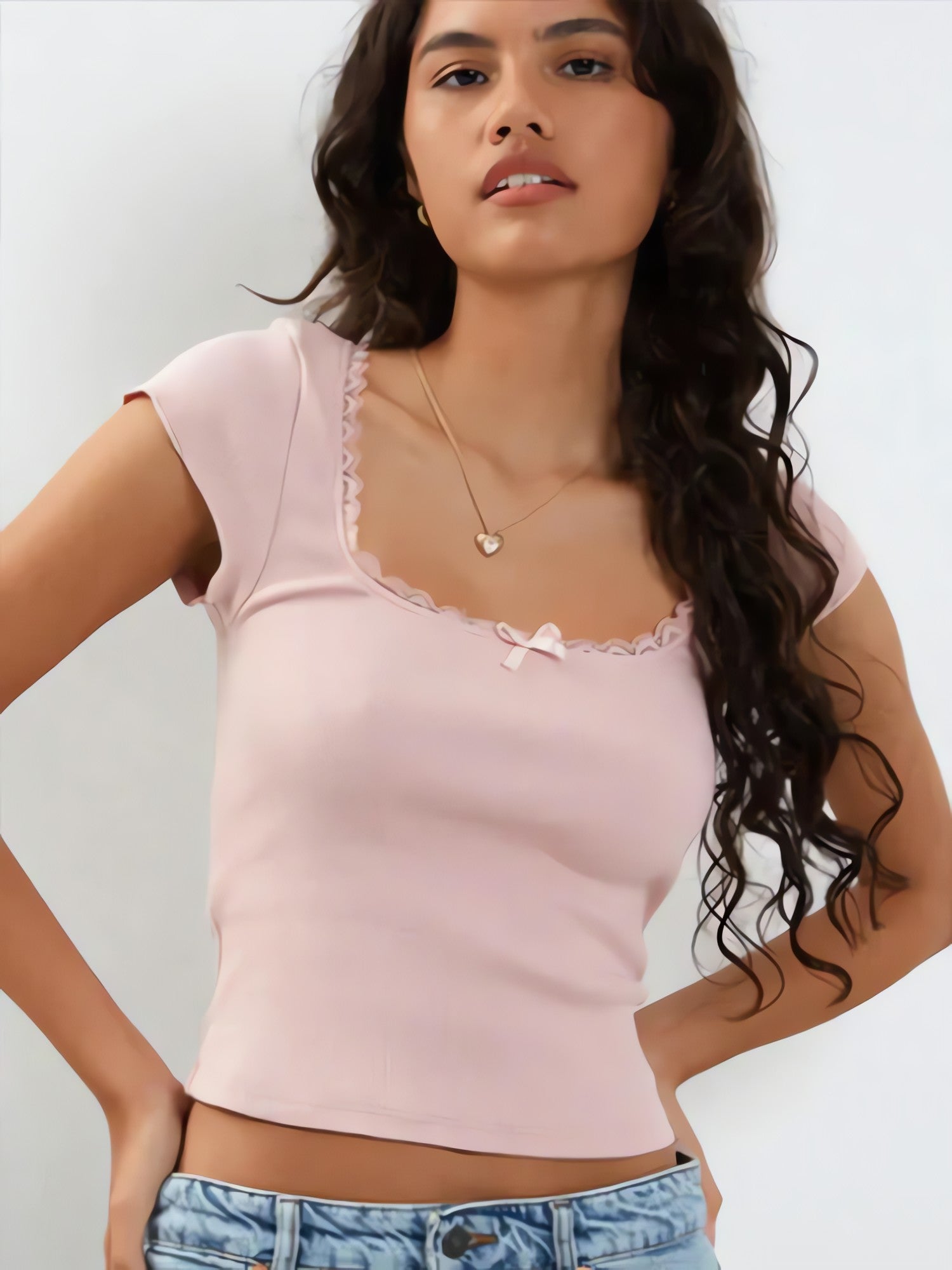 Lace Trim Baby Tee - KAYSMAR