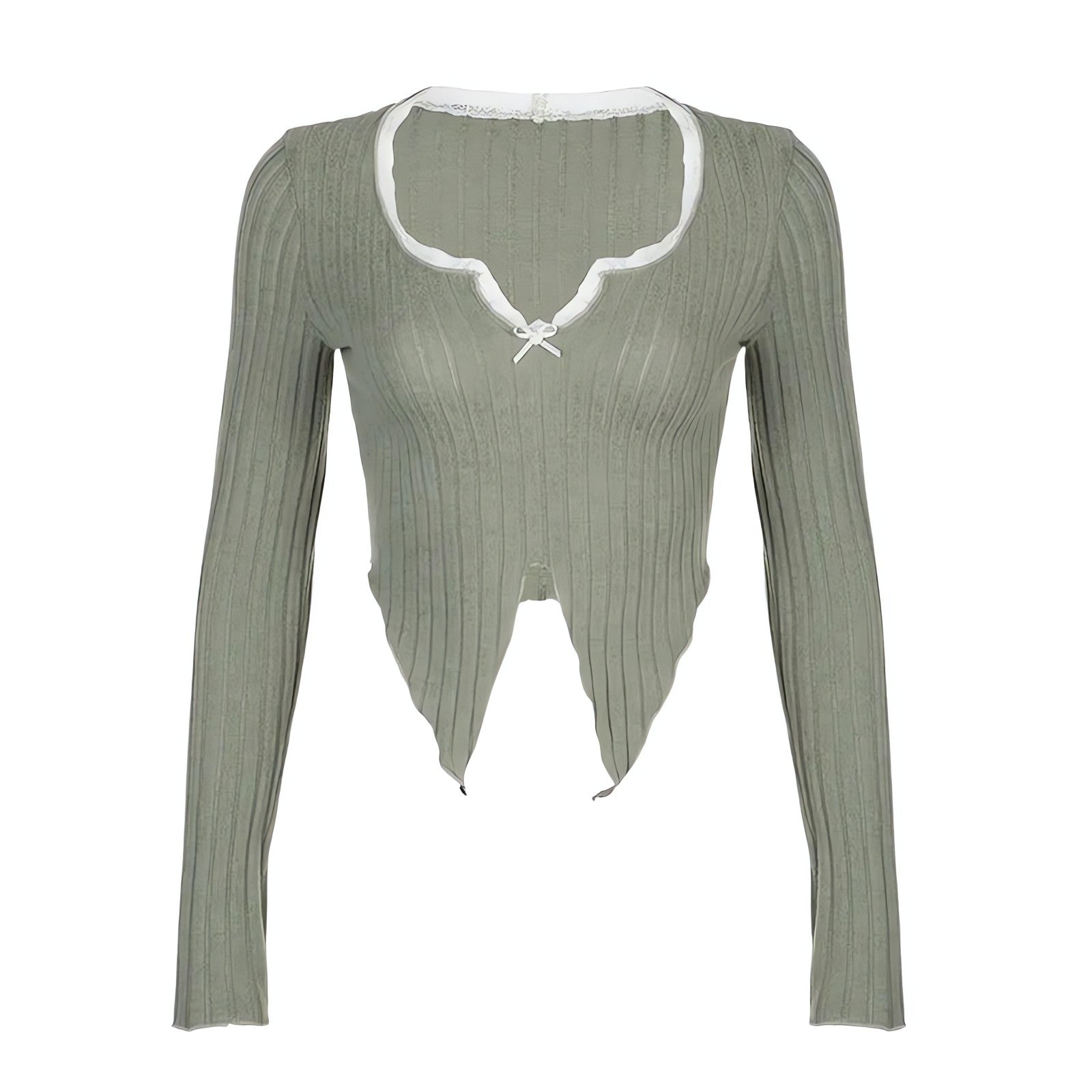 Lace Trim Slit Plush Top - KAYSMAR