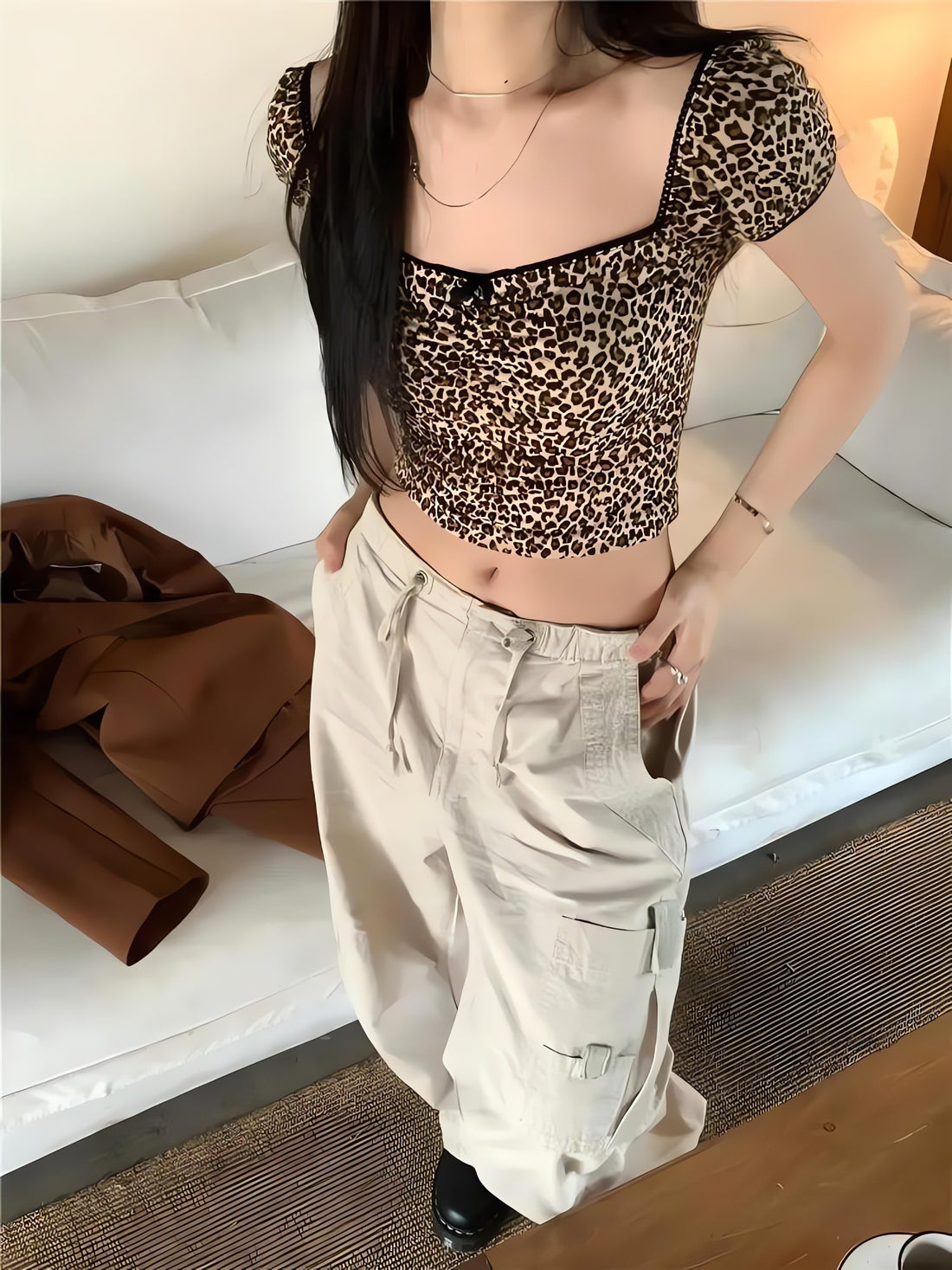 Leopard Bodycon Crop Top - KAYSMAR