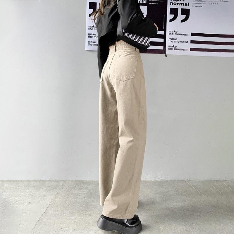 Light Academia High Waist Denim Pants - KAYSMAR