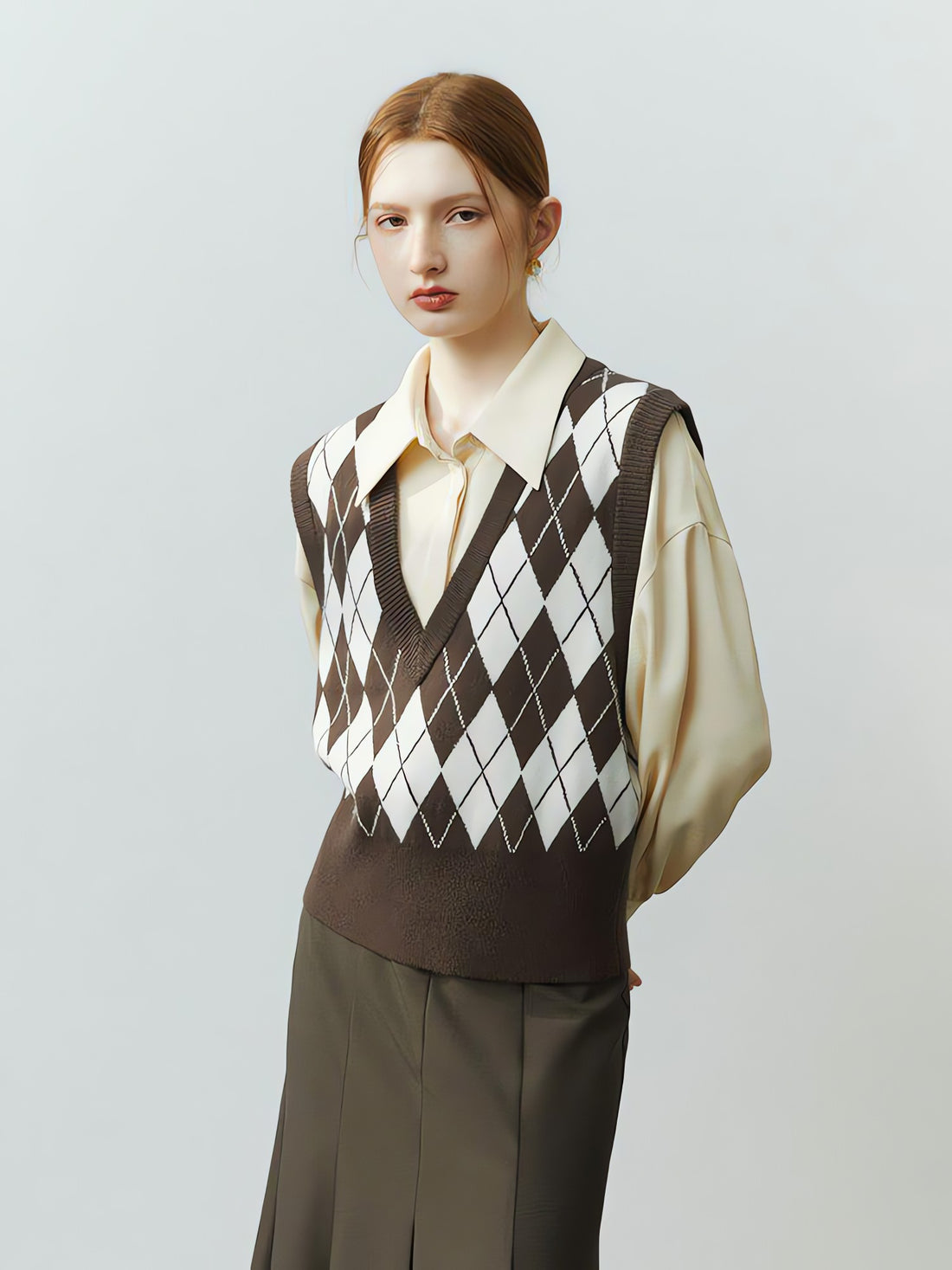 Light Academia Argyle Sweater Vest - KAYSMAR