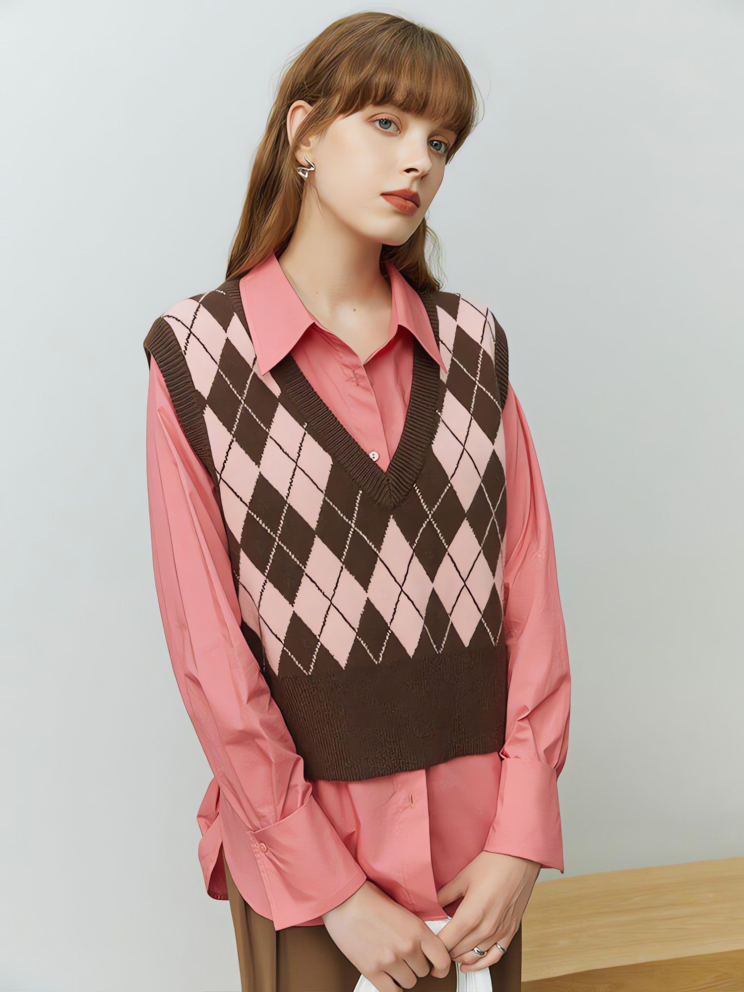 Light Academia Argyle Sweater Vest - KAYSMAR