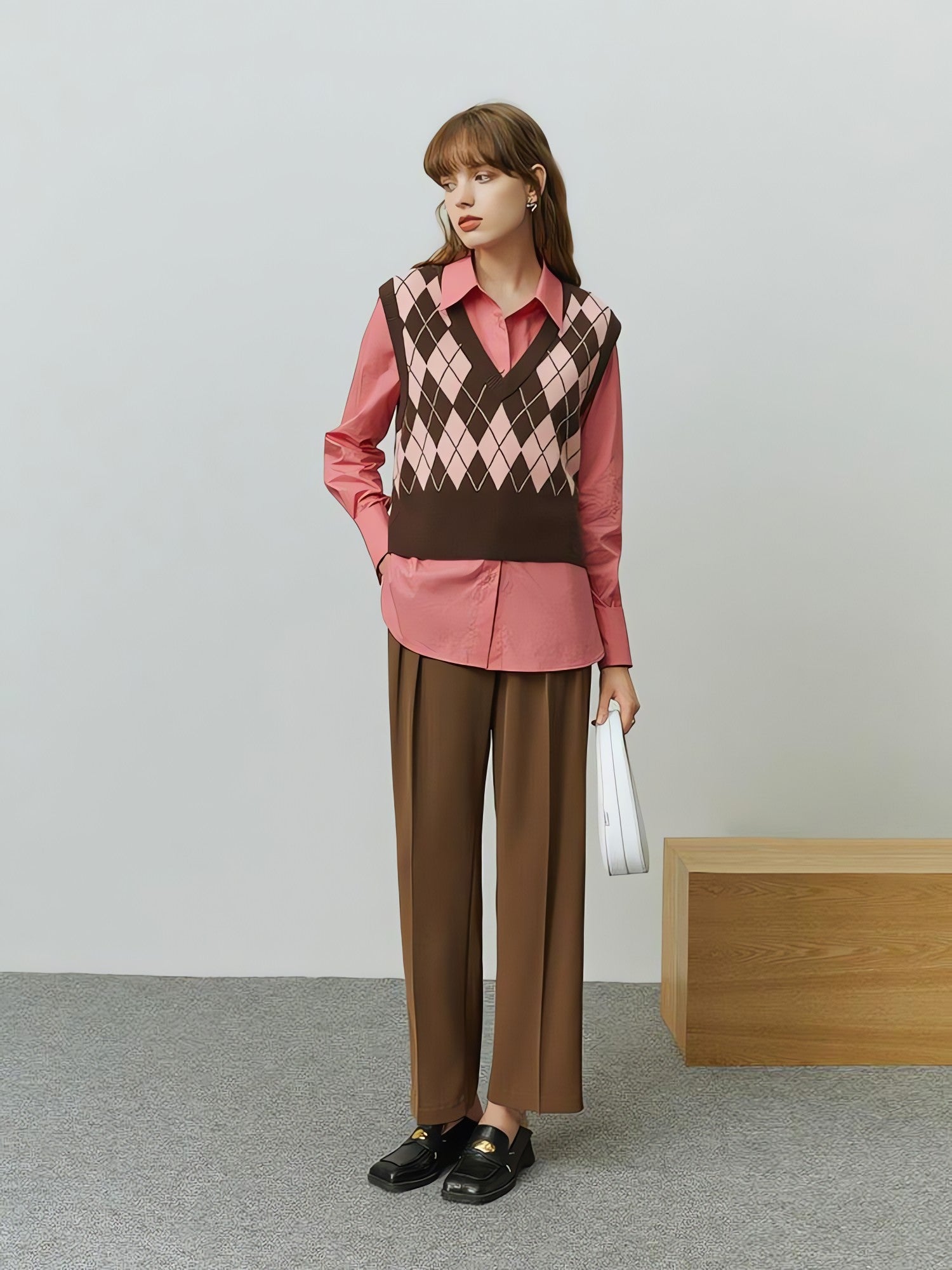 Light Academia Argyle Sweater Vest - KAYSMAR