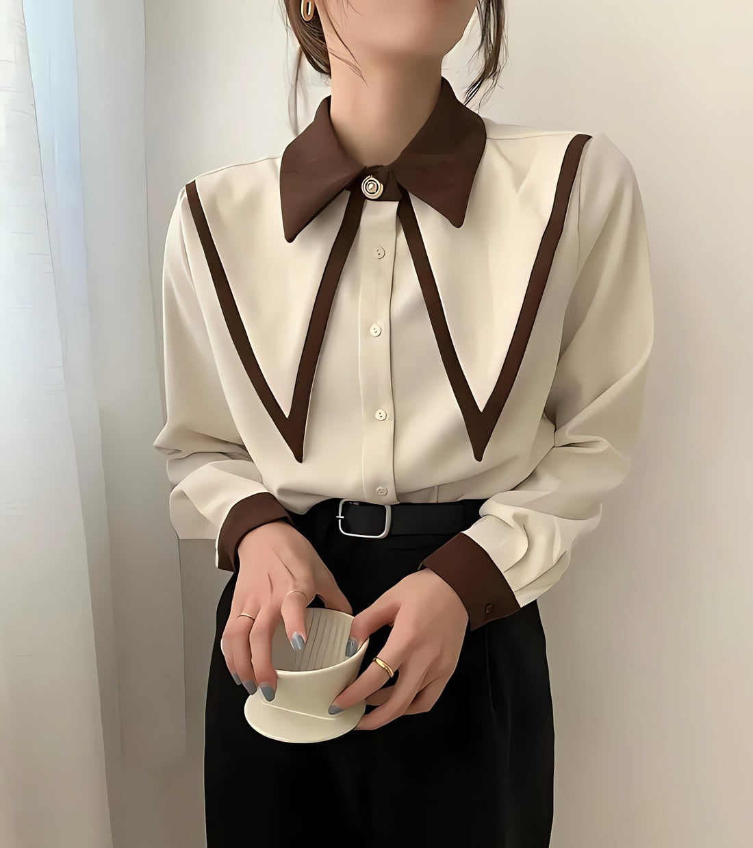 Light Academia Contrast Shirt - KAYSMAR