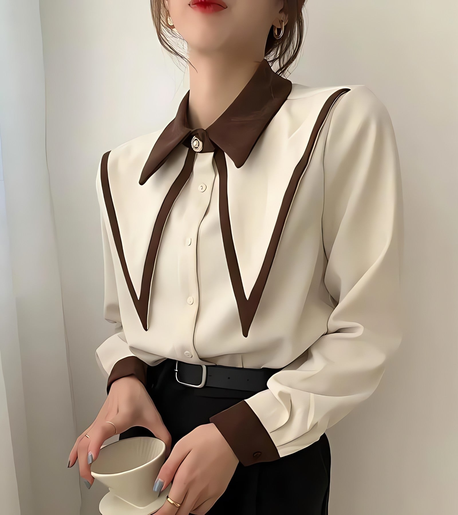Light Academia Contrast Shirt - KAYSMAR