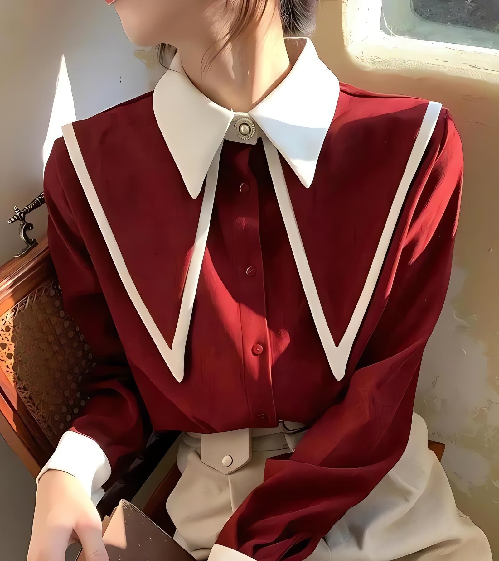 Light Academia Contrast Shirt - KAYSMAR
