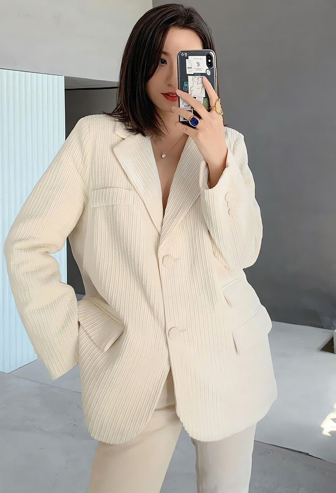Light Academia Corduroy Blazer - KAYSMAR
