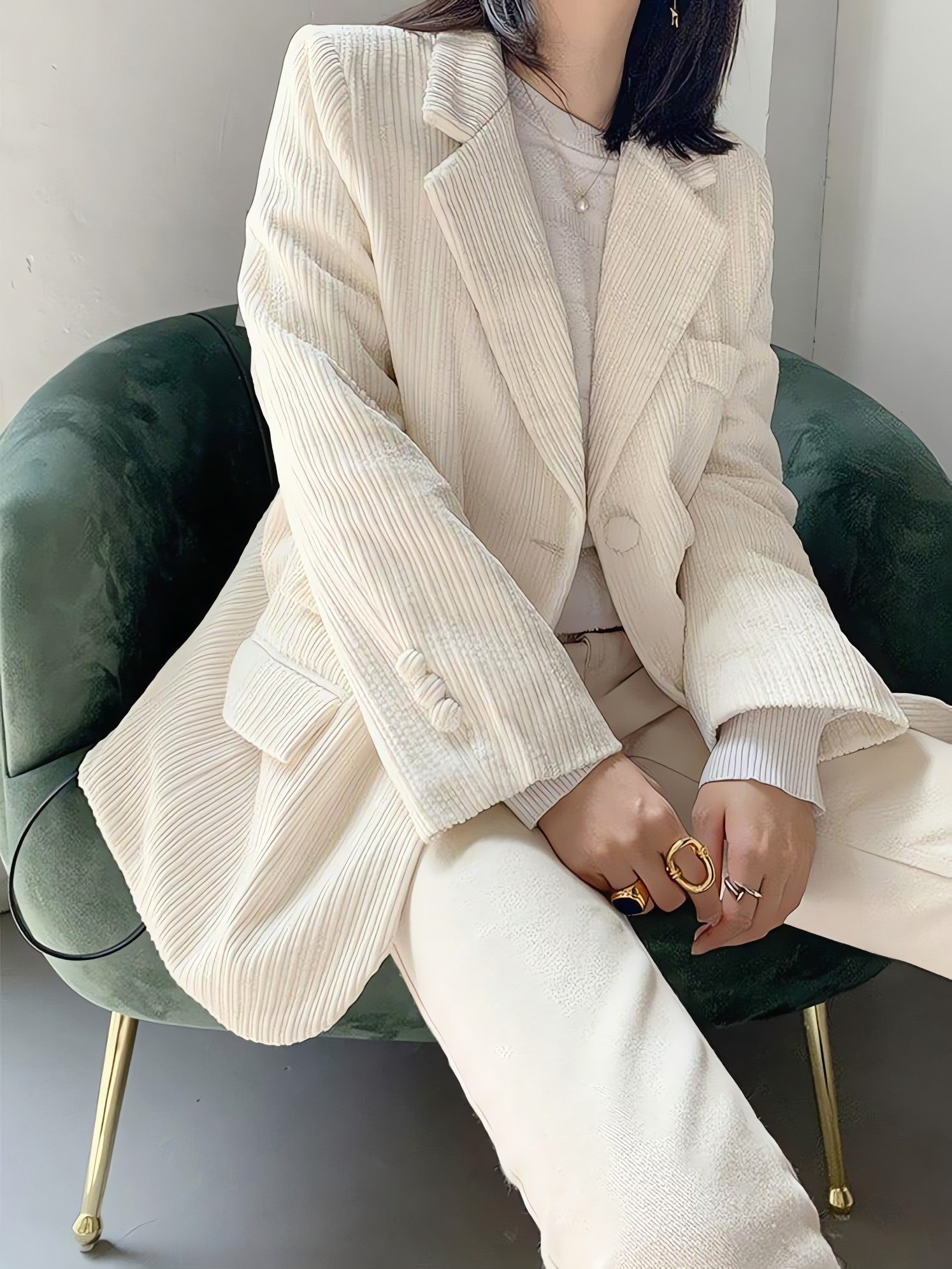 Light Academia Corduroy Blazer - KAYSMAR