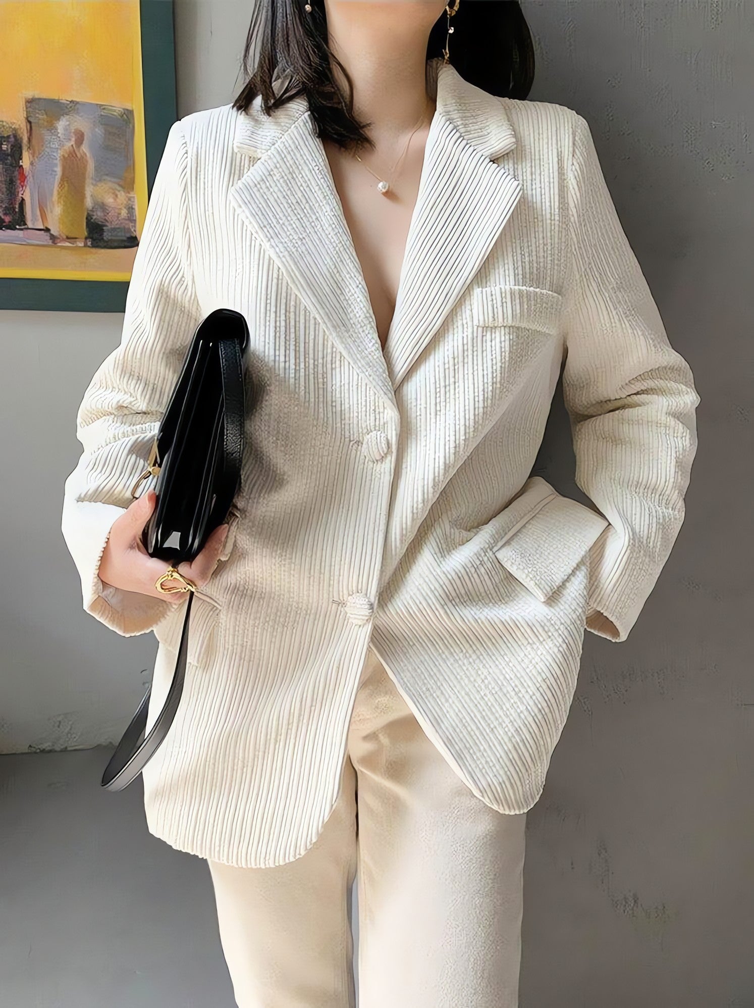 Light Academia Corduroy Blazer - KAYSMAR