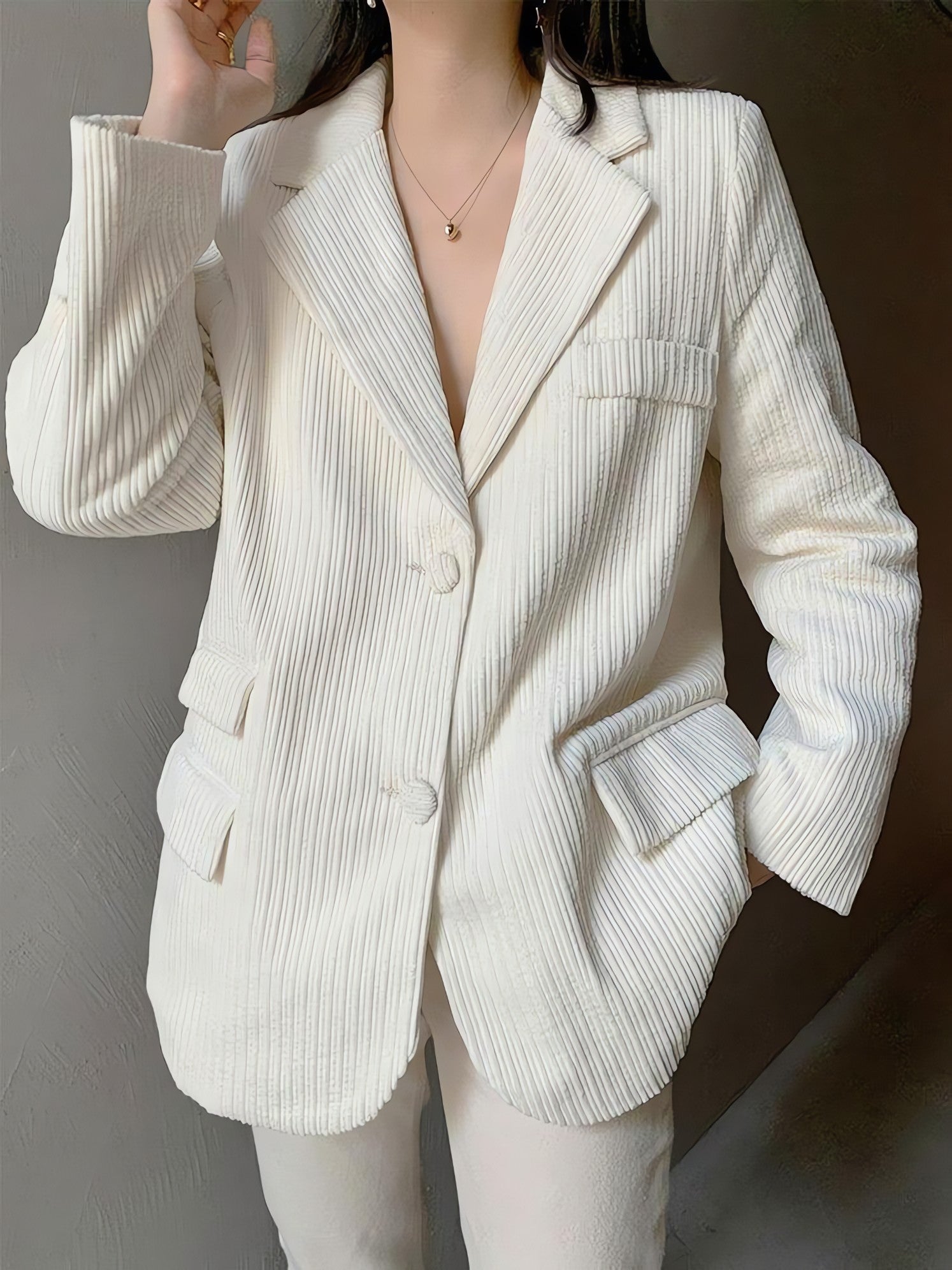 Light Academia Corduroy Blazer - KAYSMAR