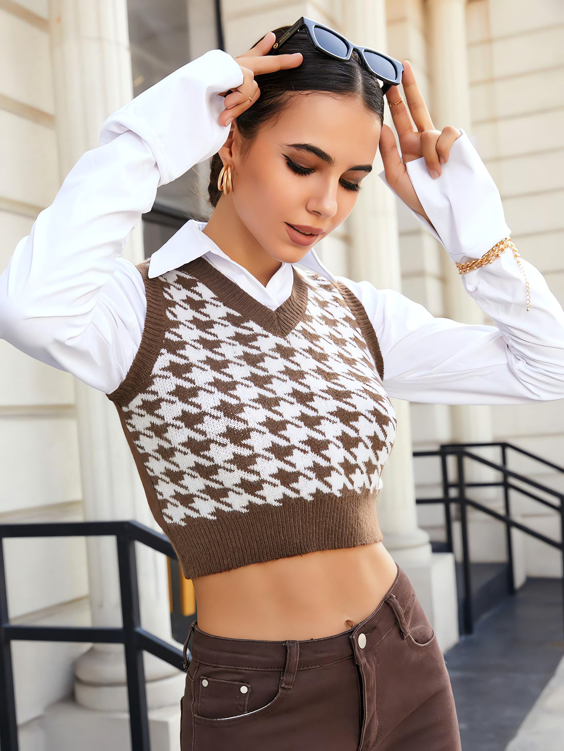 Light Academia Crop Sweater Vest - KAYSMAR