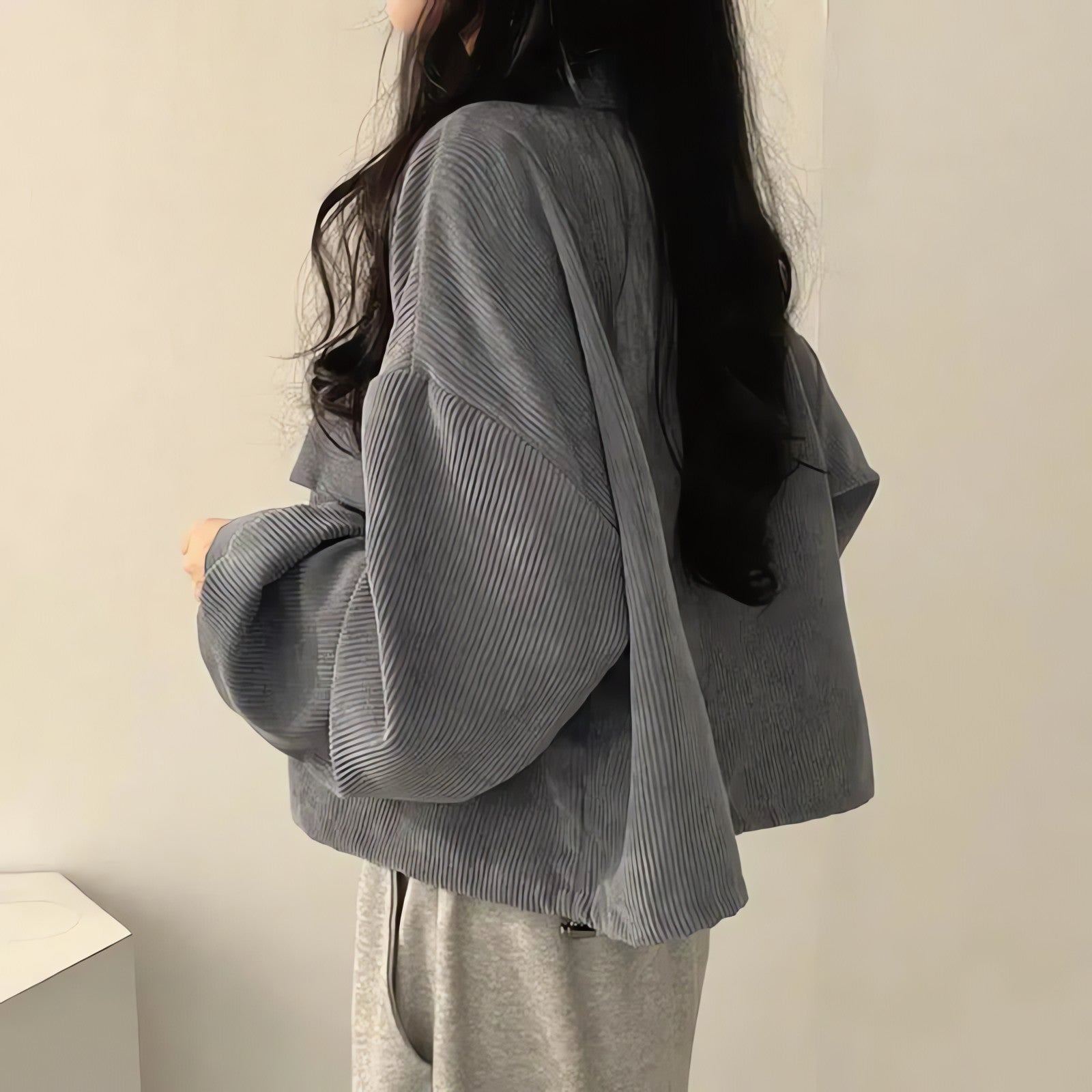 Light Academia Cropped Corduroy Jacket - KAYSMAR